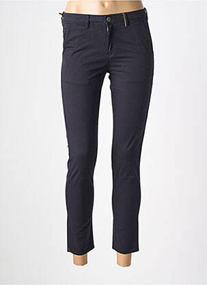 Pantalon chino tissage popeline taille normale noir COUTURIST femme