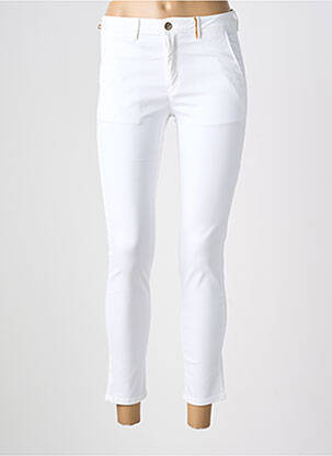 Pantalon chino tissage popeline taille normale blanc COUTURIST femme