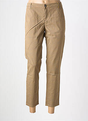 Pantalon chino tissage popeline taille normale marron COUTURIST femme