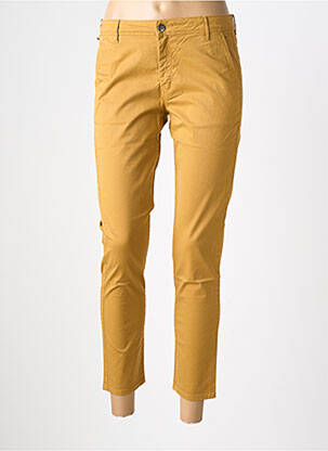 Pantalon chino tissage popeline taille normale jaune COUTURIST femme