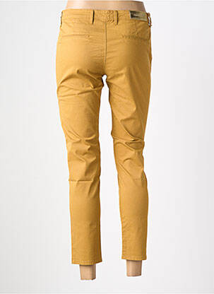 Pantalon chino tissage popeline taille normale jaune COUTURIST femme
