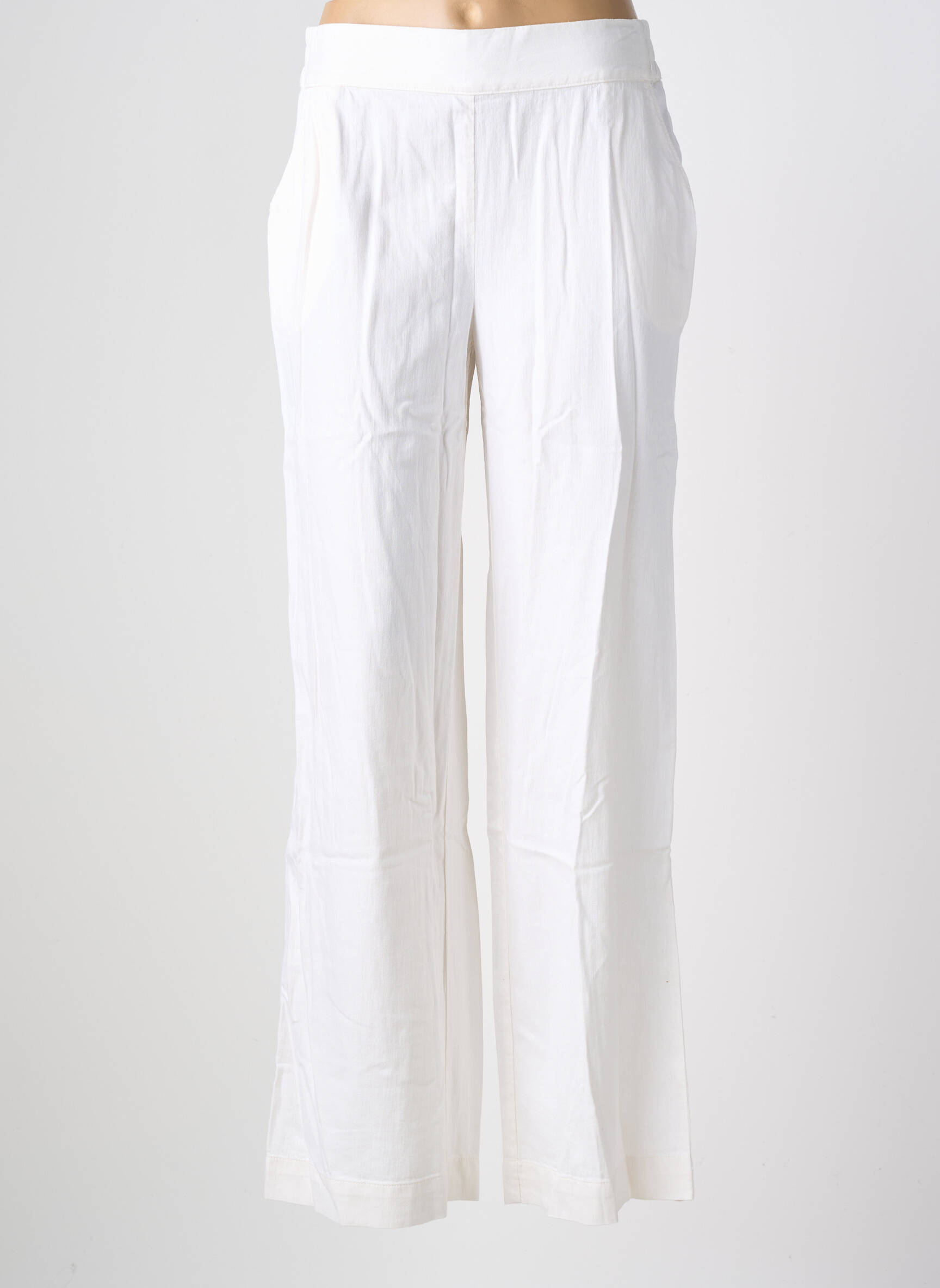 Pantalon large tissage crêpe taille normale beige COUTURIST femme