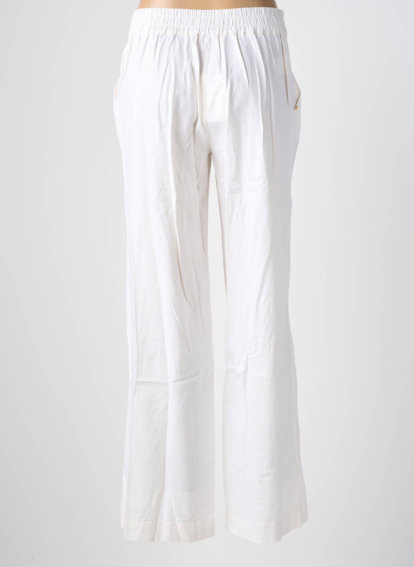 Pantalon large tissage crêpe taille normale beige COUTURIST femme
