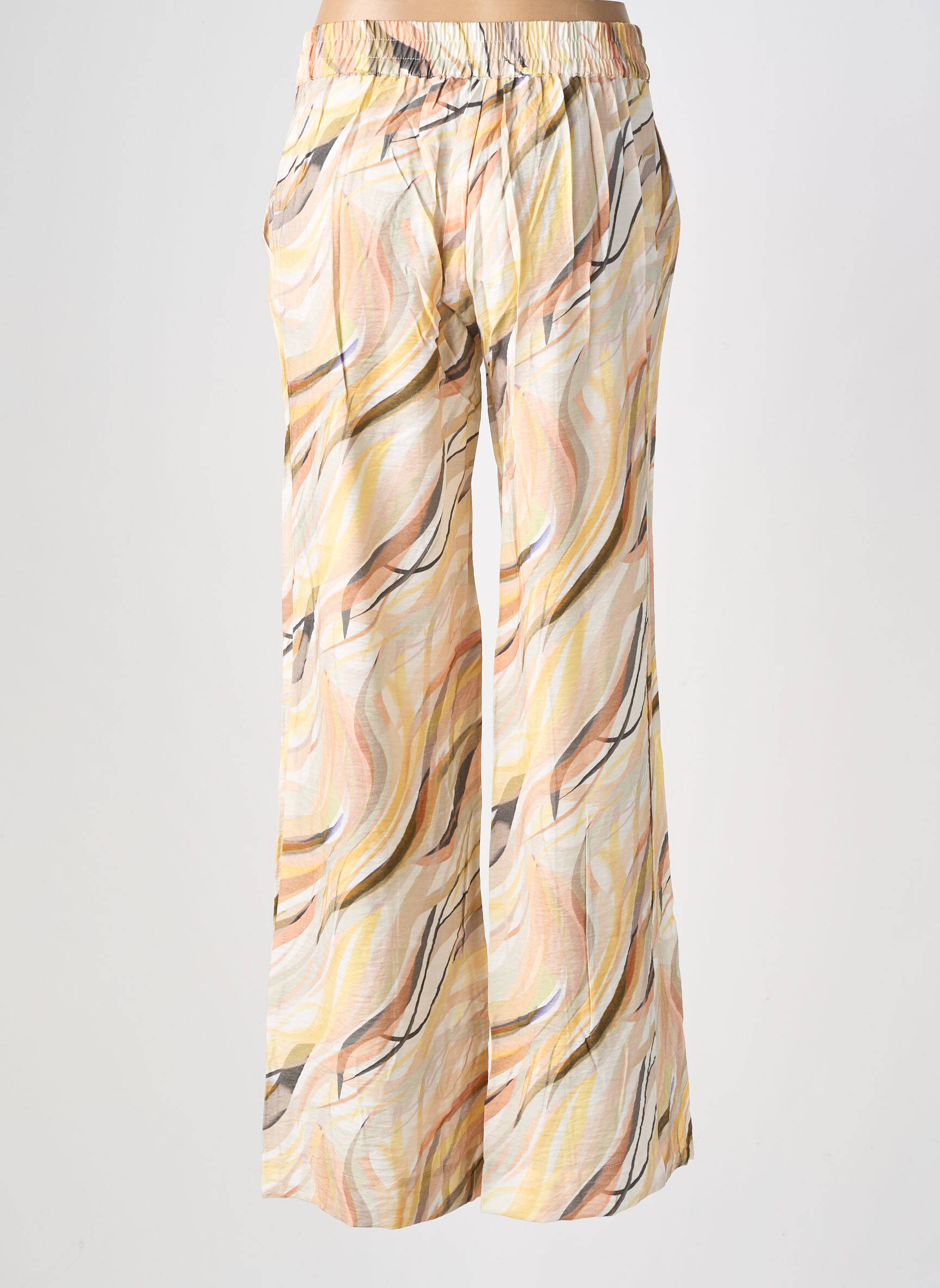 Pantalon large tissage crêpe beige COUTURIST femme