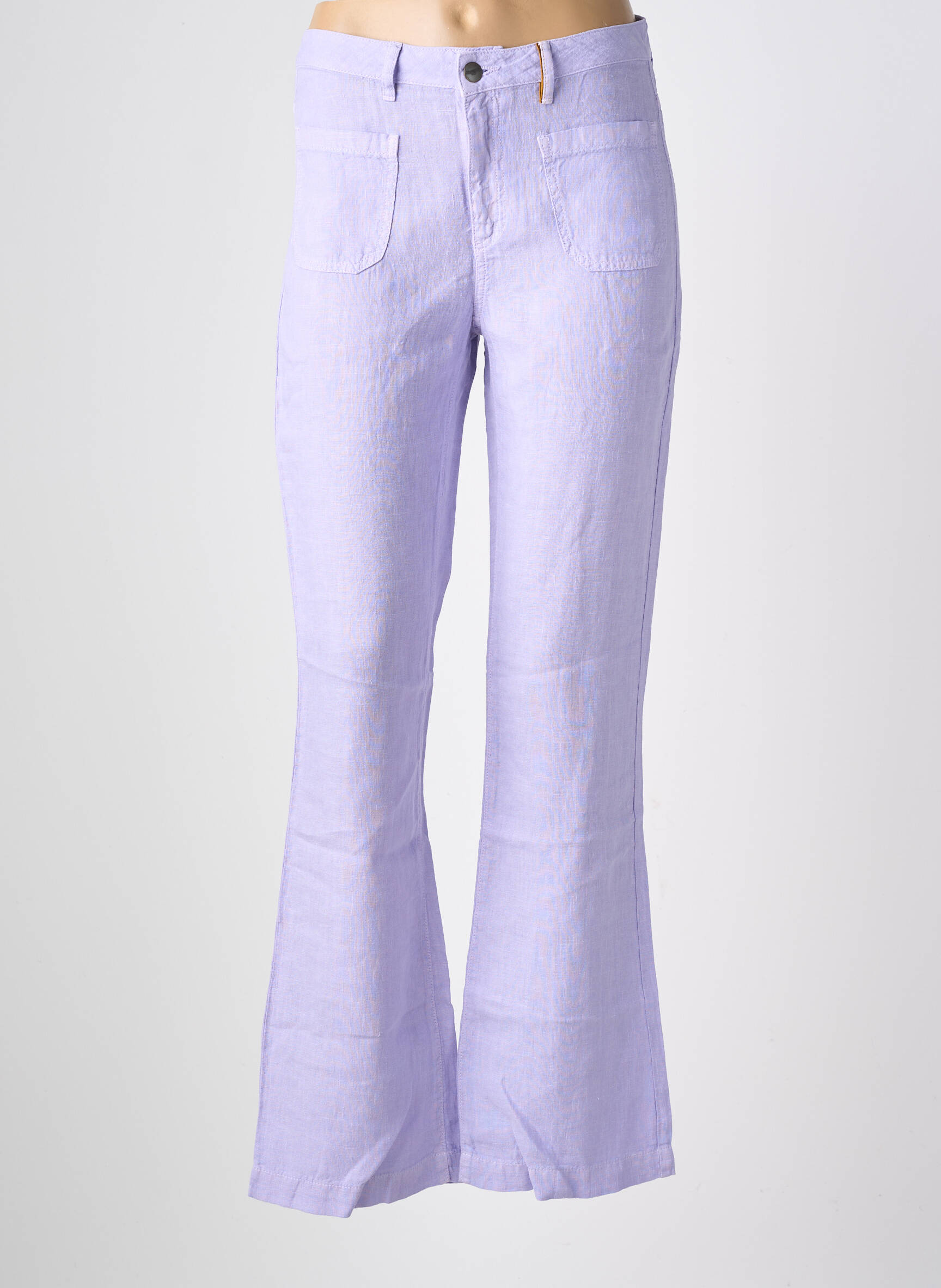 Pantalon flare taille élastique taille normale violet COUTURIST femme