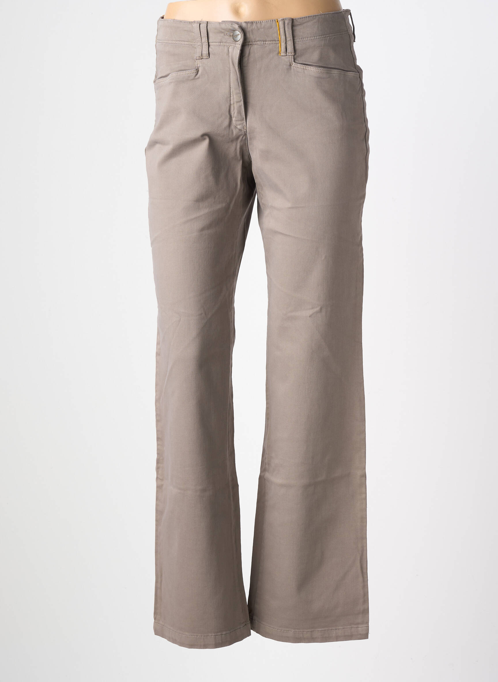 Pantalon droit tissage popeline taille normale gris COUTURIST femme