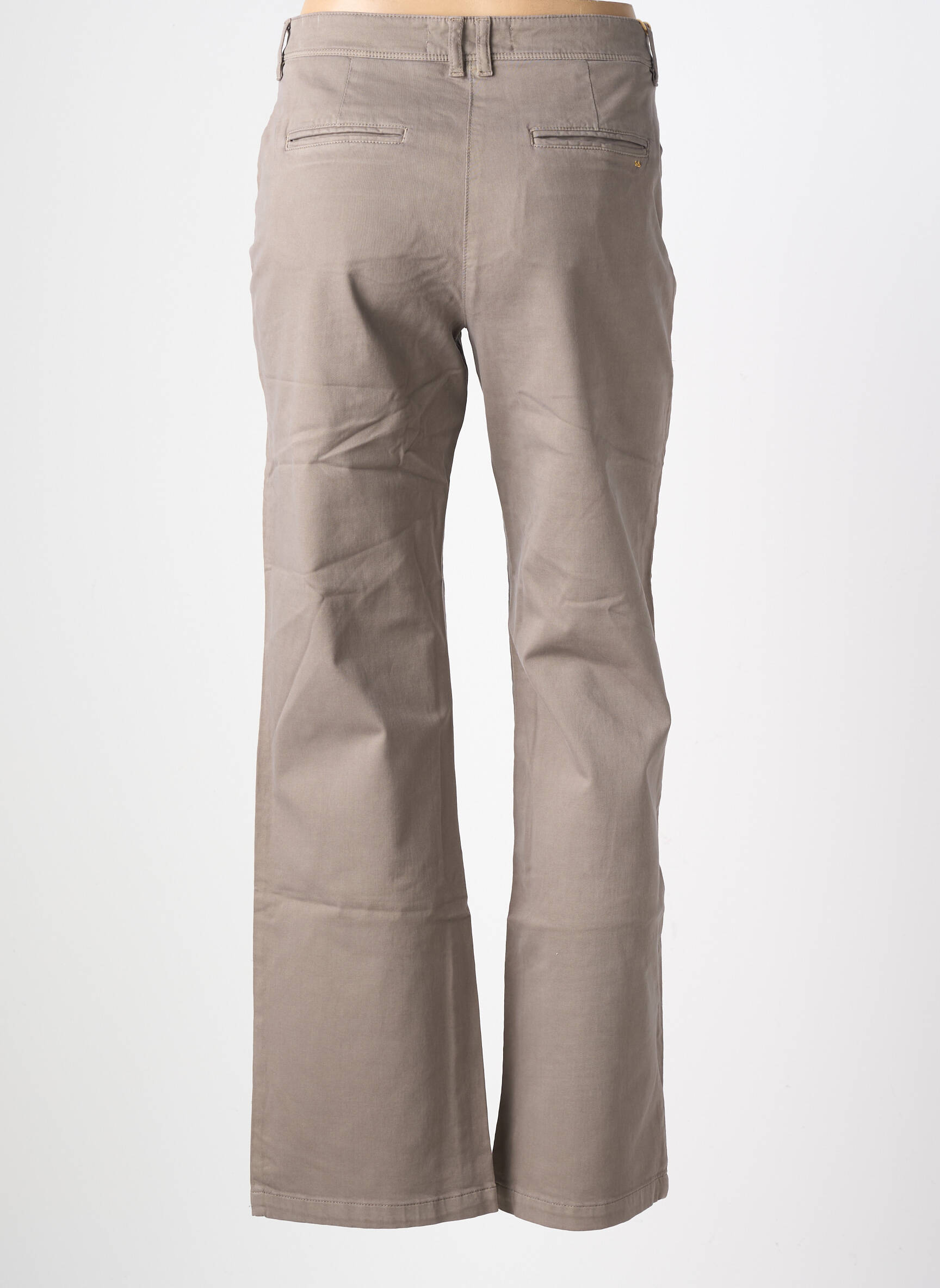 Pantalon droit tissage popeline taille normale gris COUTURIST femme