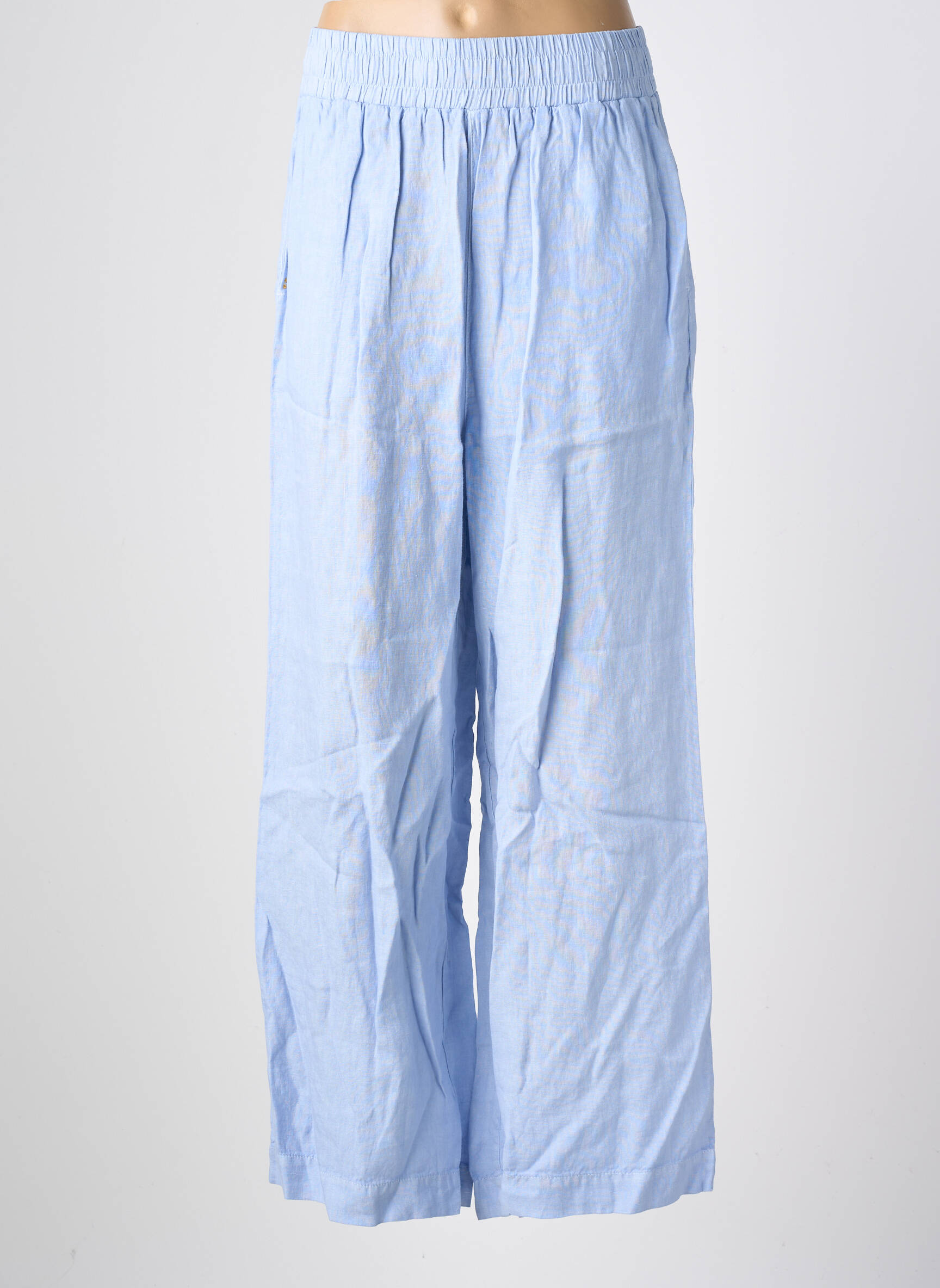Pantalon large tissage crêpe taille normale bleu COUTURIST femme
