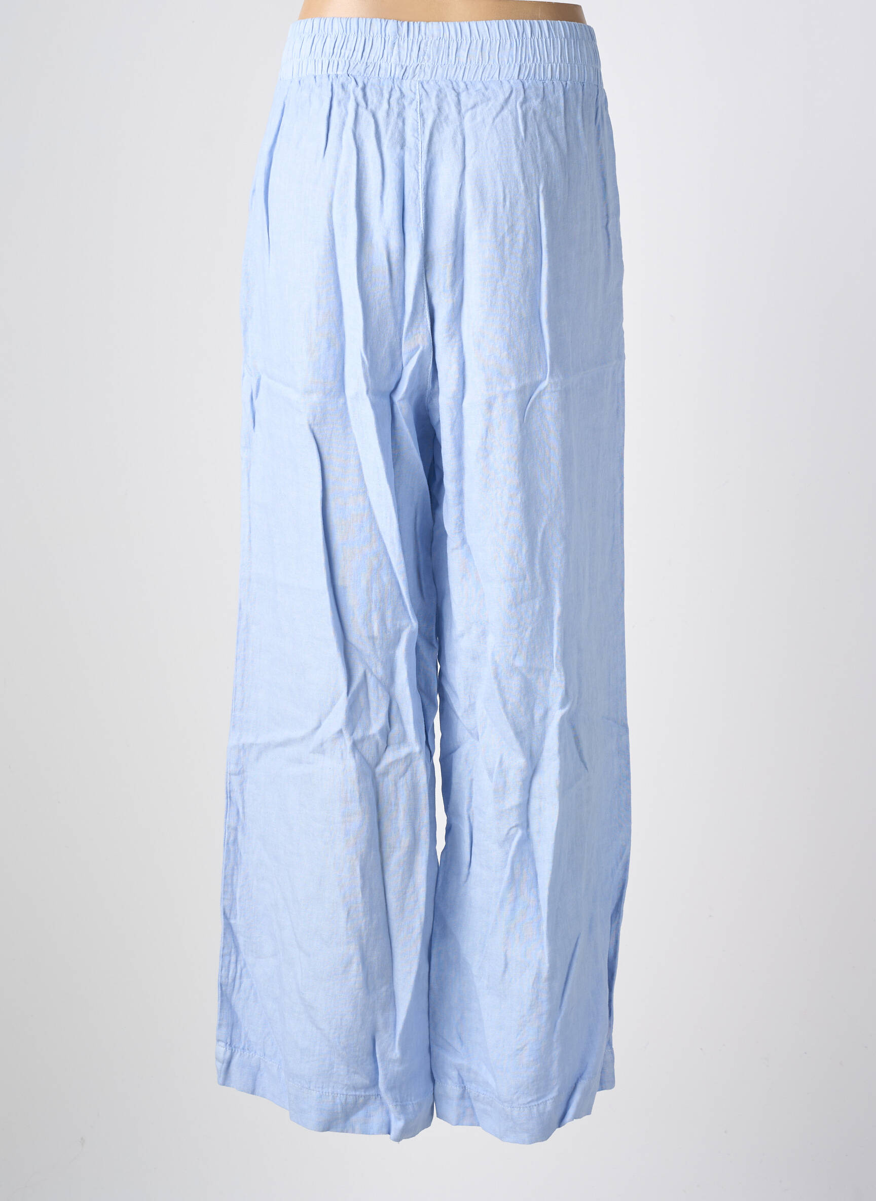 Pantalon large tissage crêpe taille normale bleu COUTURIST femme