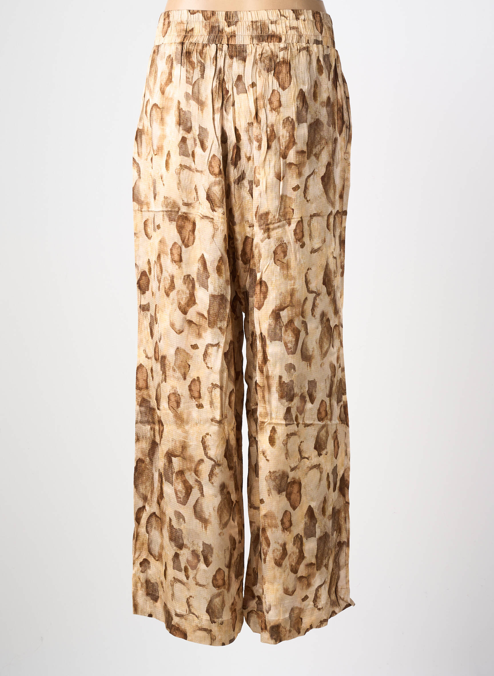 Pantalon large coupe fluide beige COUTURIST femme