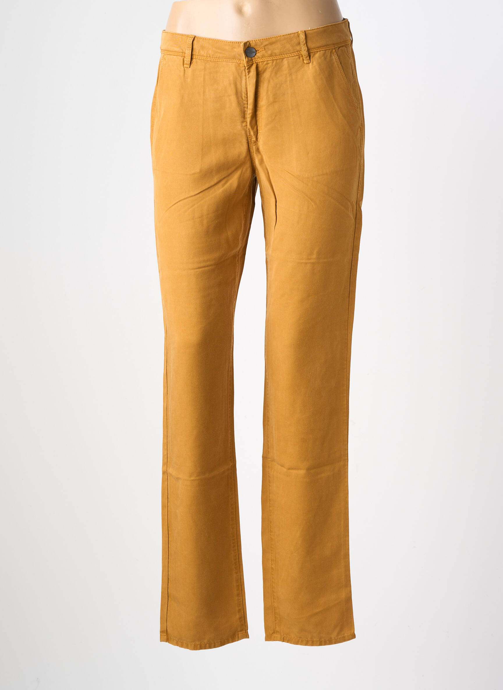 Pantalon chino tissage popeline taille normale jaune COUTURIST femme