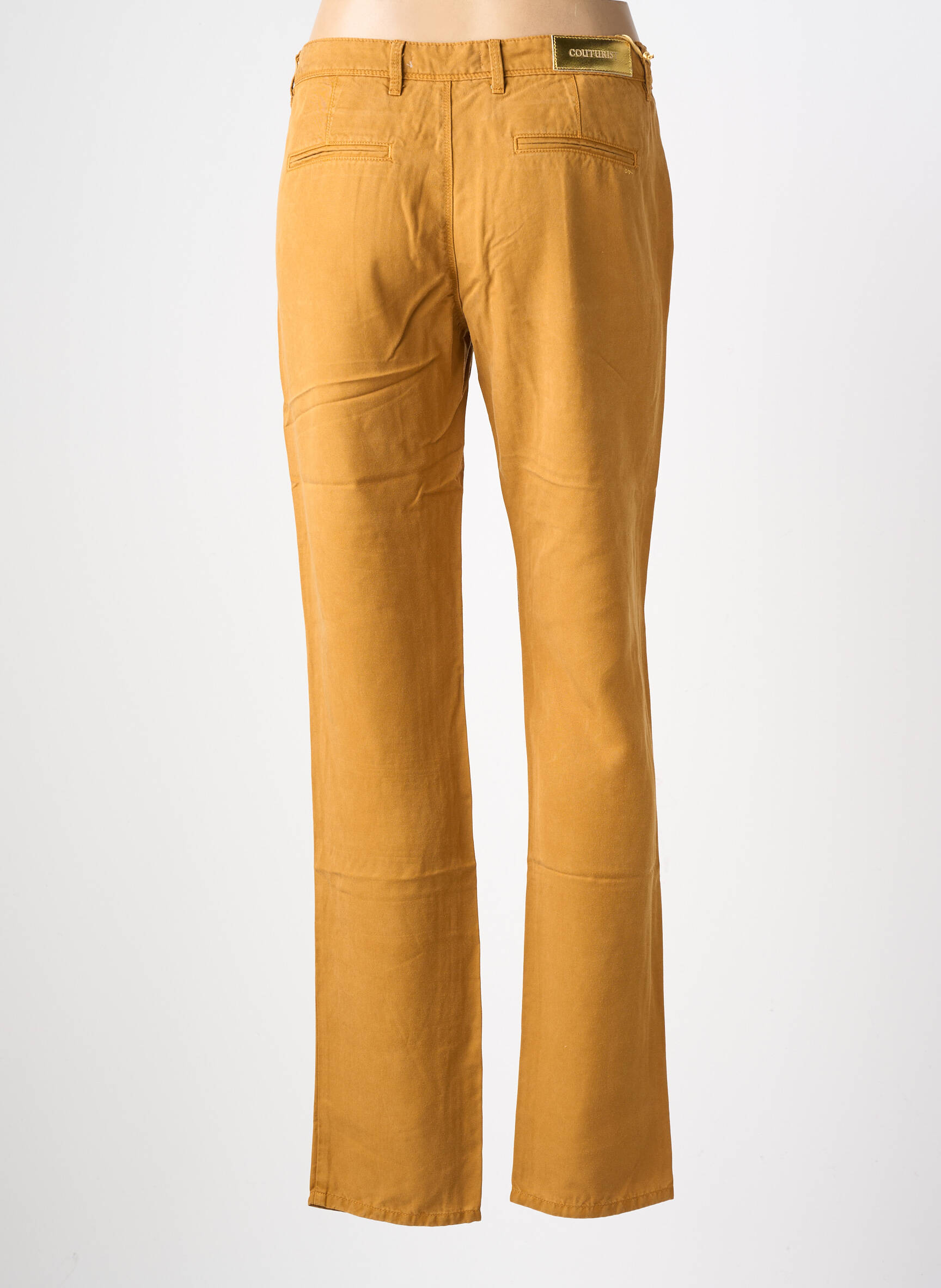 Pantalon chino tissage popeline taille normale jaune COUTURIST femme