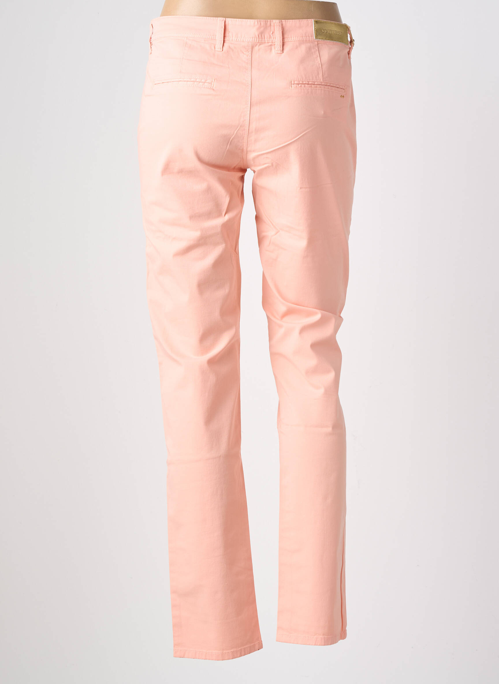 Pantalon chino tissage popeline taille normale rose COUTURIST femme