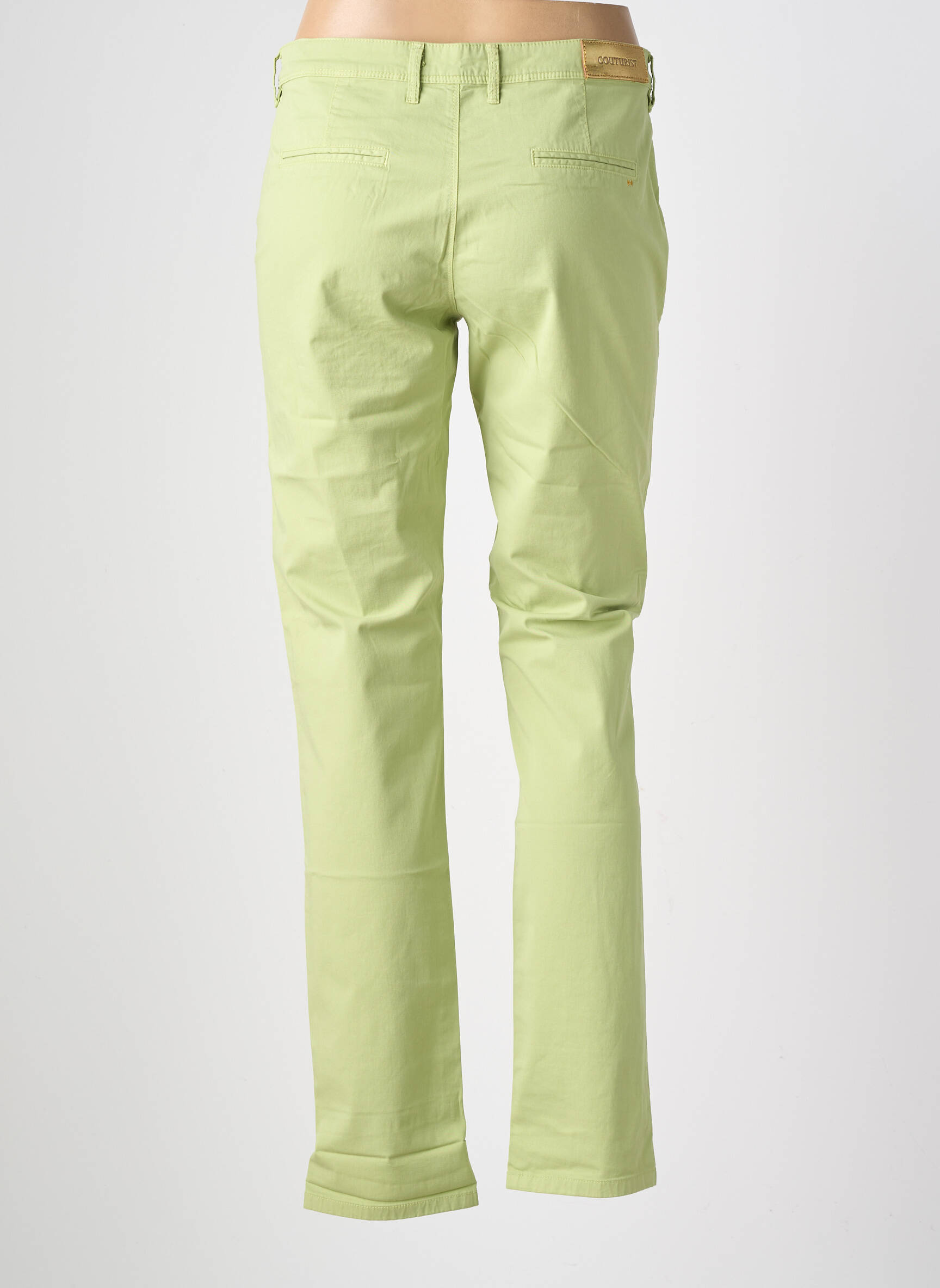 Pantalon chino tissage popeline taille normale vert COUTURIST femme