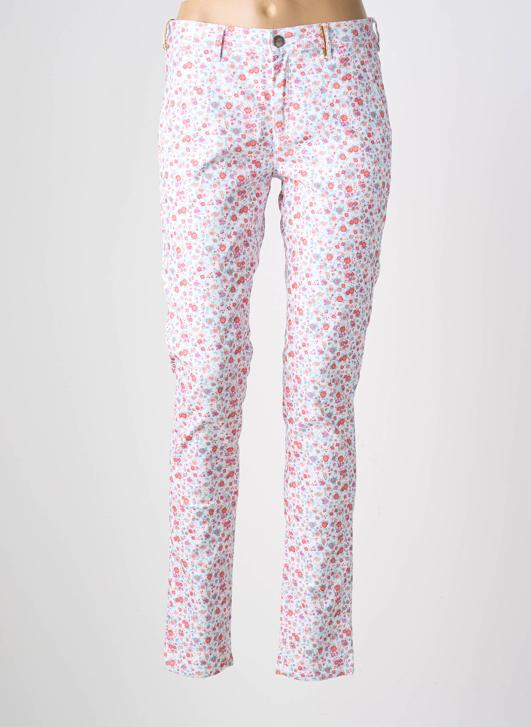 Pantalon chino tissage popeline taille normale orange COUTURIST femme