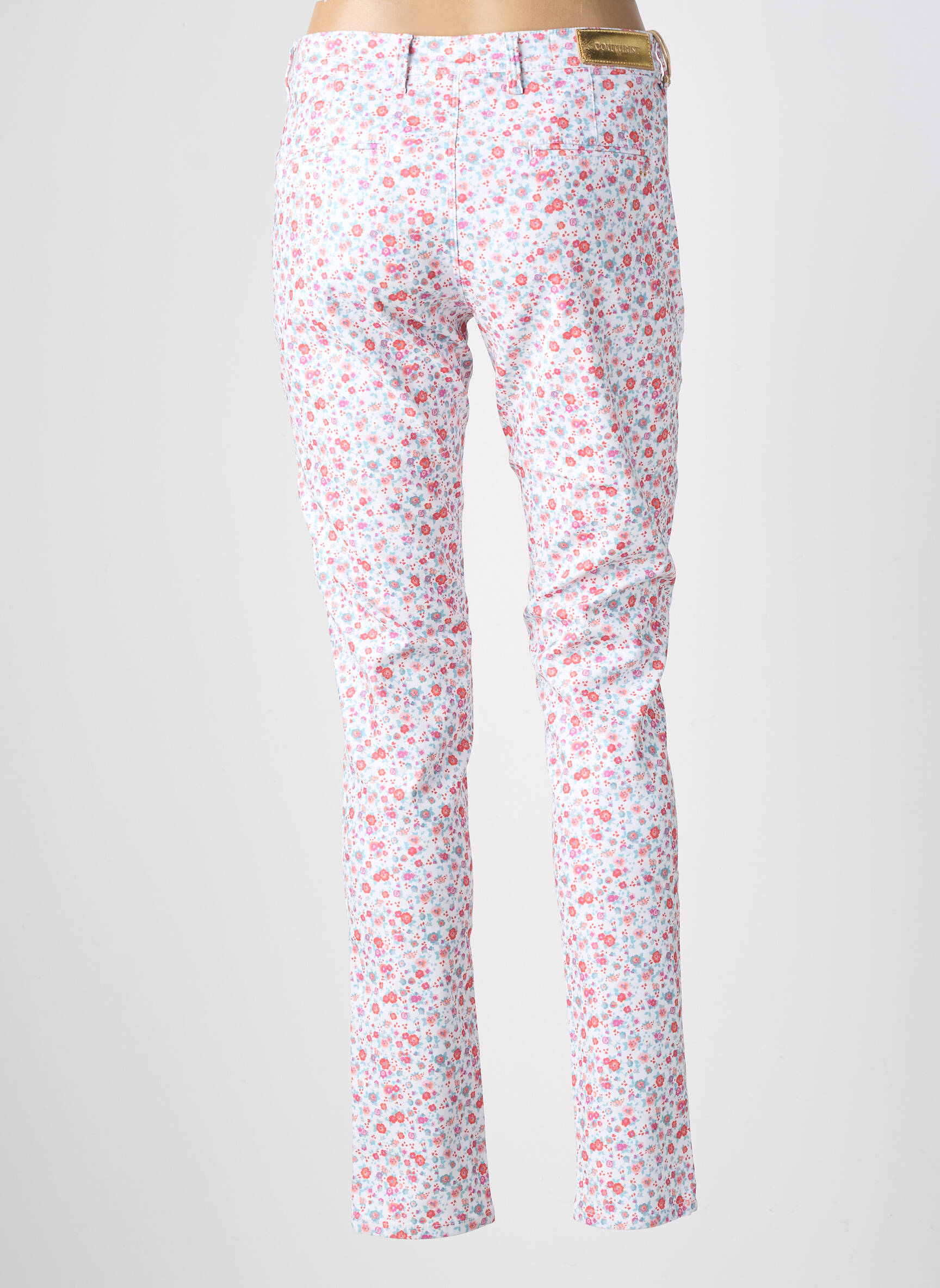 Pantalon chino tissage popeline taille normale orange COUTURIST femme