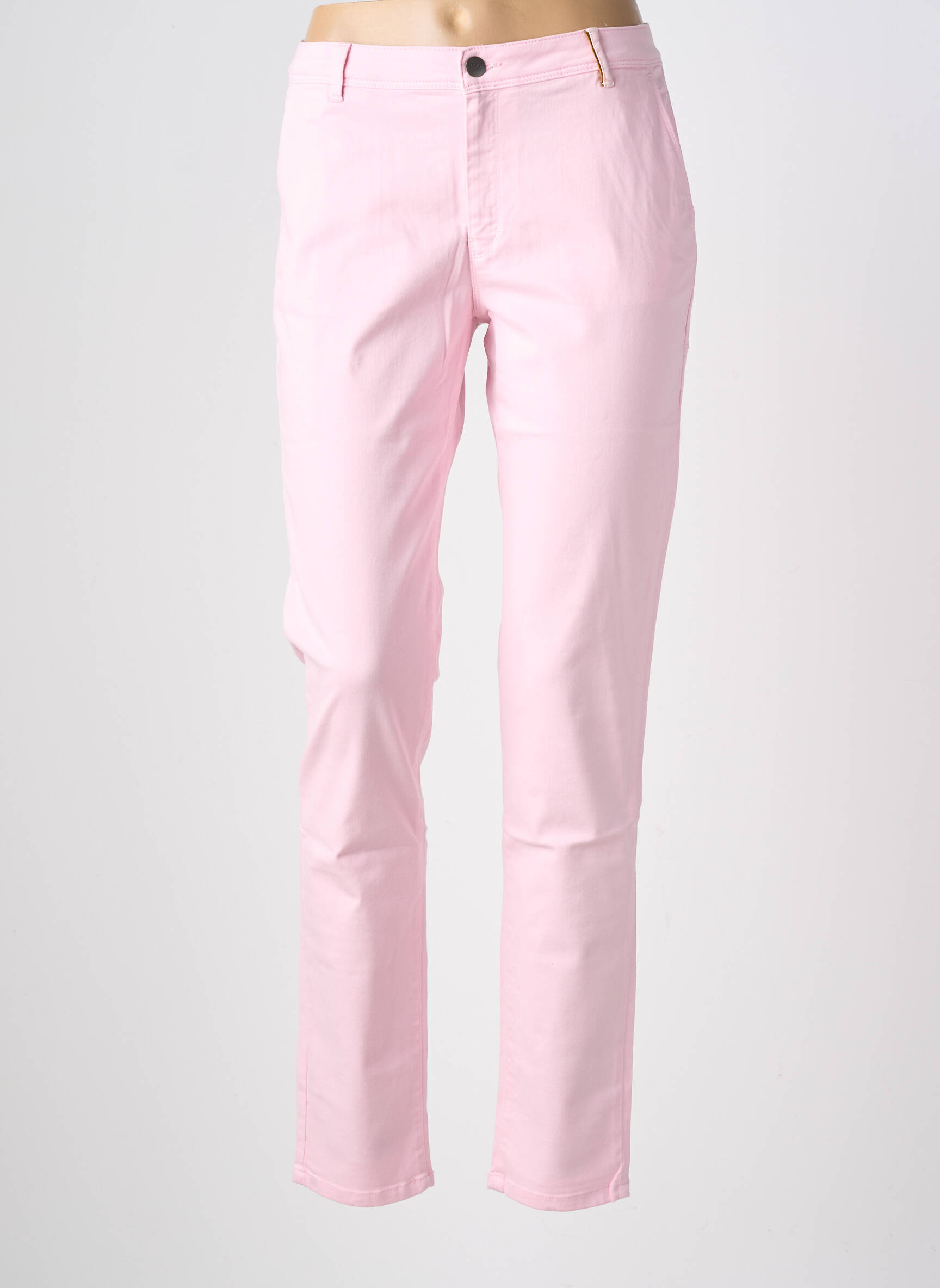 Pantalon chino tissage popeline taille normale rose COUTURIST femme