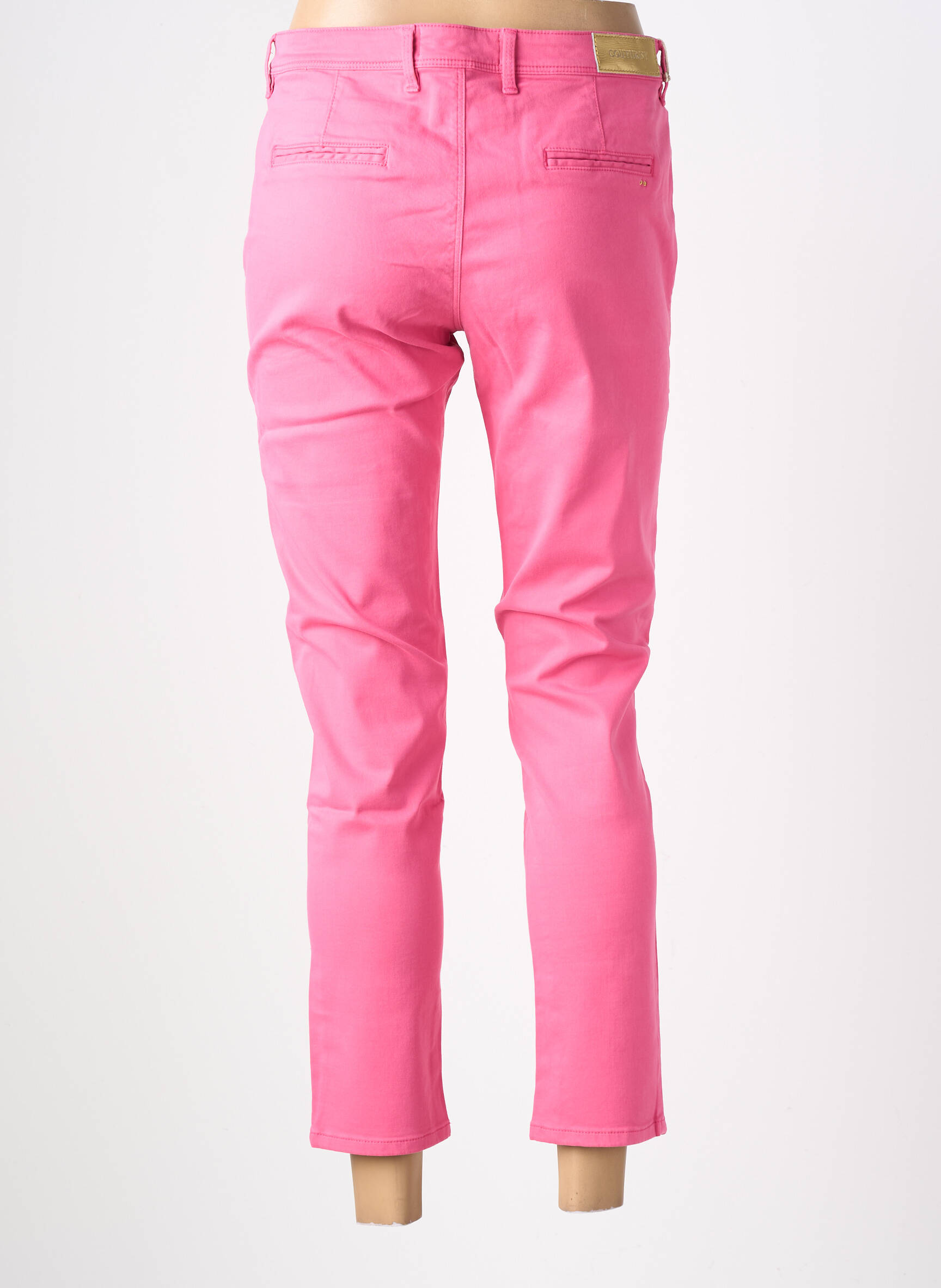 Pantalon chino tissage popeline taille normale rose COUTURIST femme