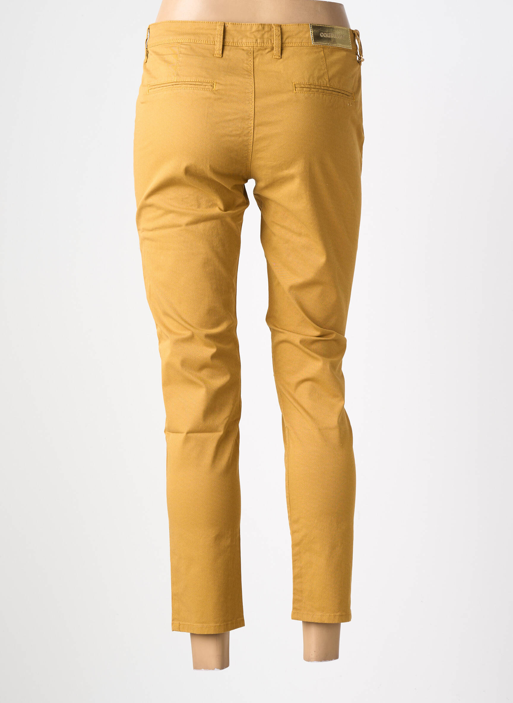 Pantalon chino tissage popeline taille normale jaune COUTURIST femme