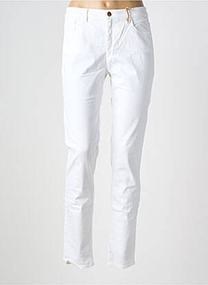 Pantalon slim tissage popeline taille normale blanc COUTURIST femme