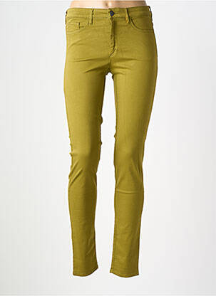 Pantalon slim tissage popeline taille normale vert COUTURIST femme