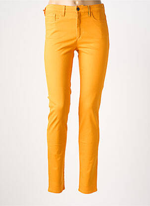 Pantalon slim tissage popeline taille normale orange COUTURIST femme