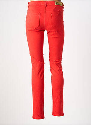 Pantalon slim tissage popeline taille normale rouge COUTURIST femme