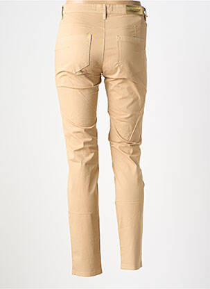 Pantalon slim tissage popeline taille normale beige COUTURIST femme