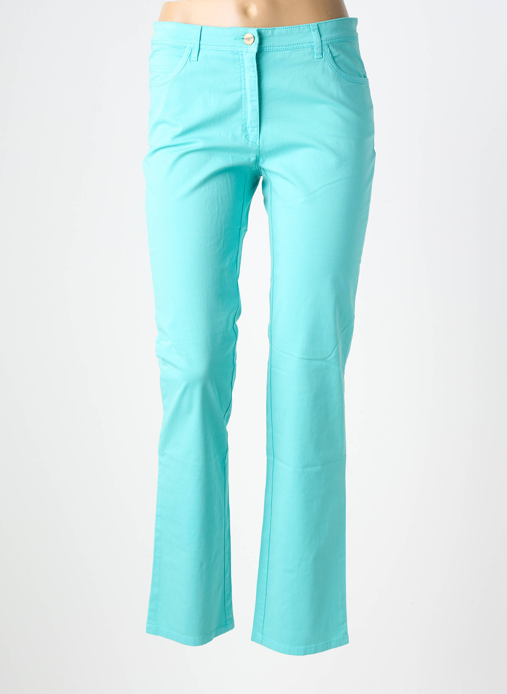 Pantalon droit stretch taille normale bleu COUTURIST femme