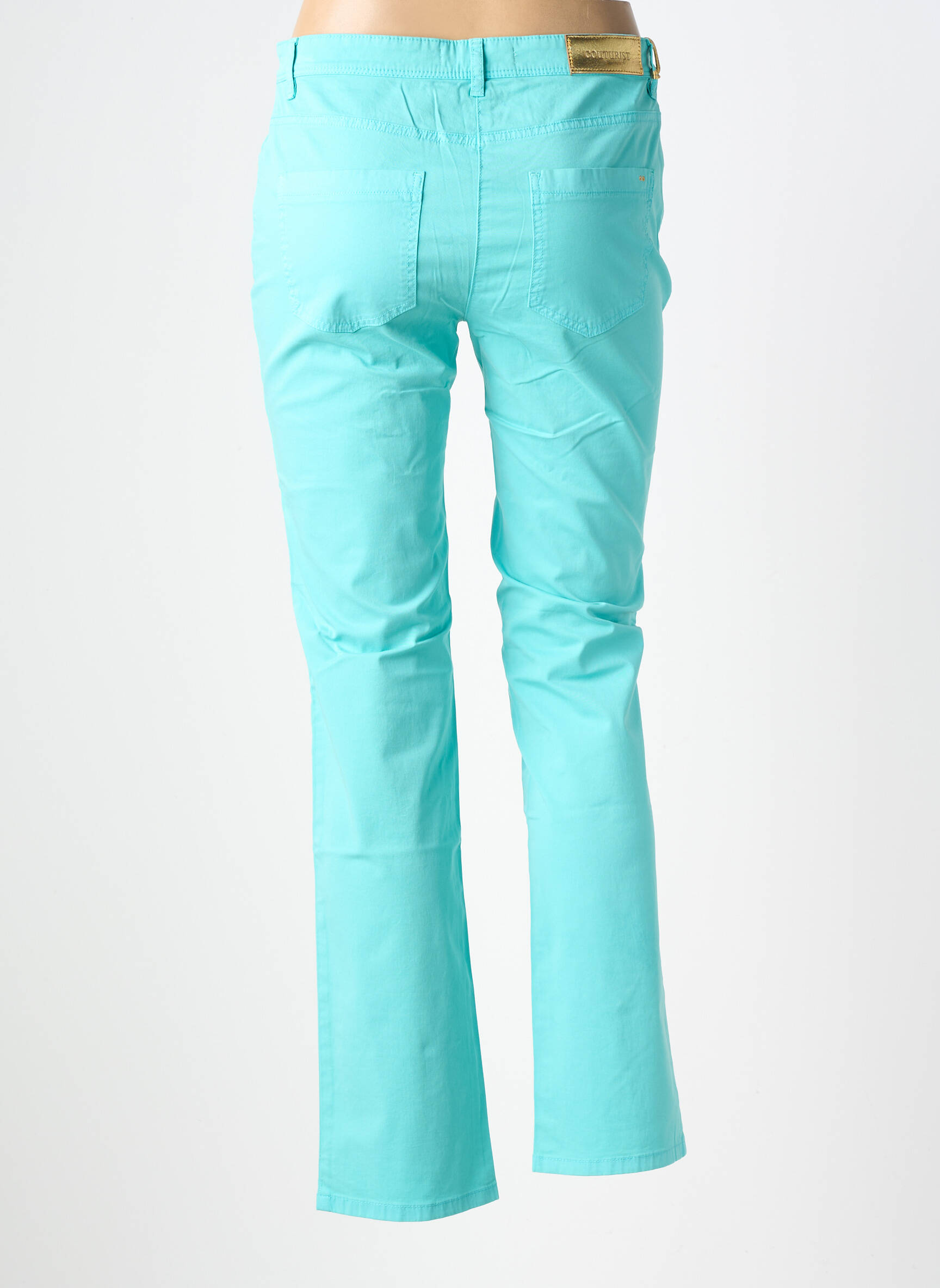 Pantalon droit stretch taille normale bleu COUTURIST femme