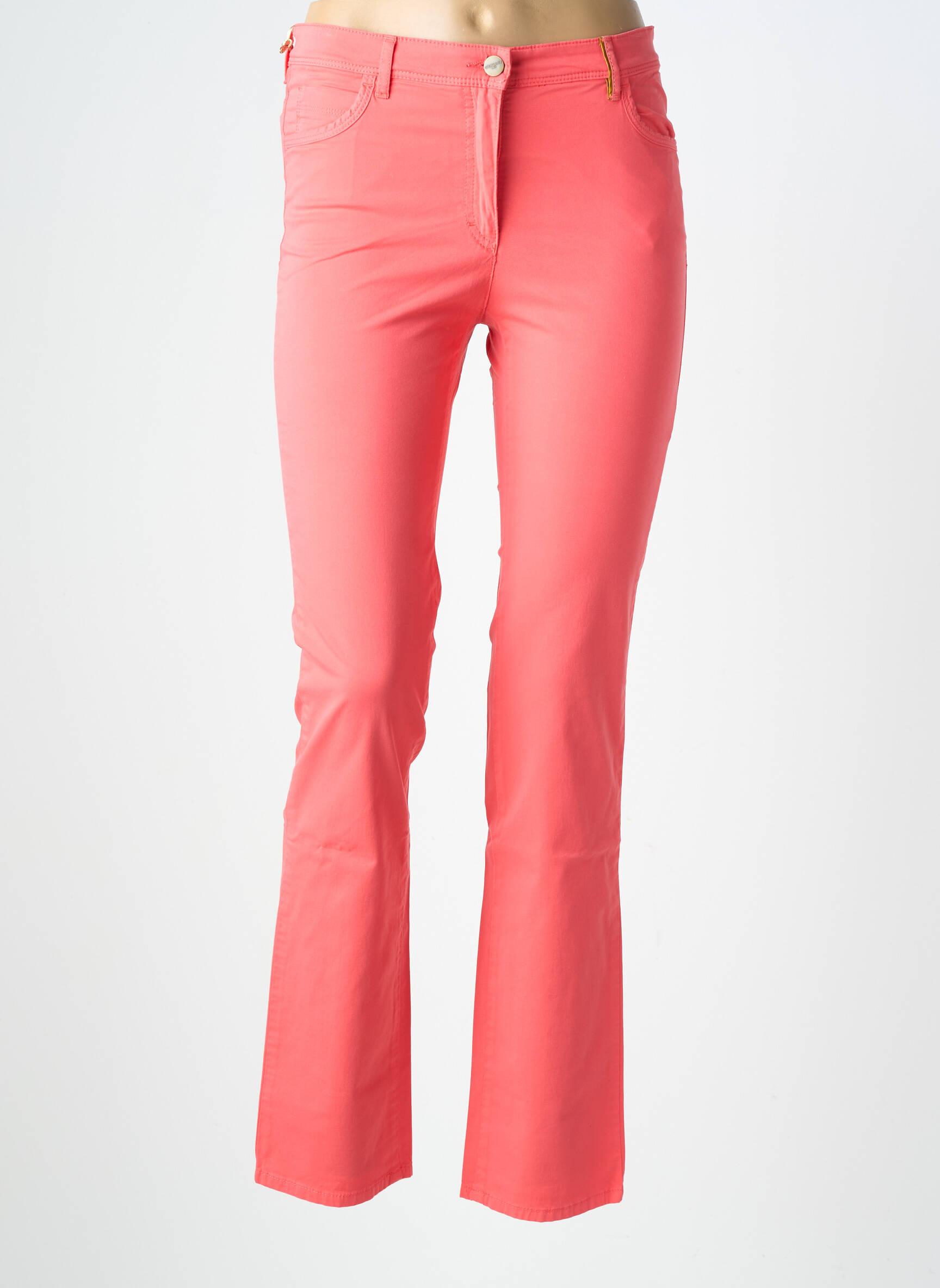Pantalon droit stretch taille normale orange COUTURIST femme