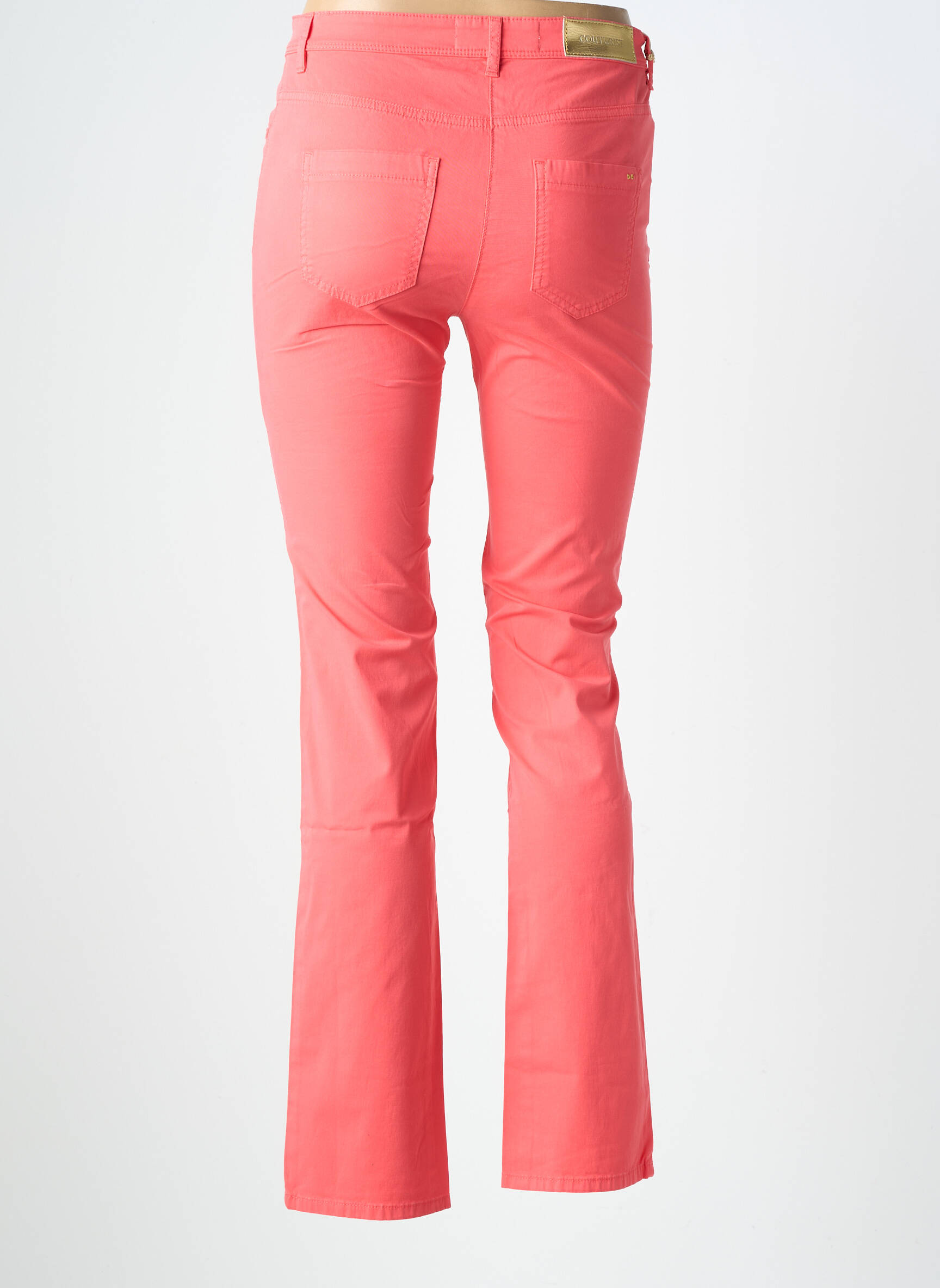 Pantalon droit stretch taille normale orange COUTURIST femme