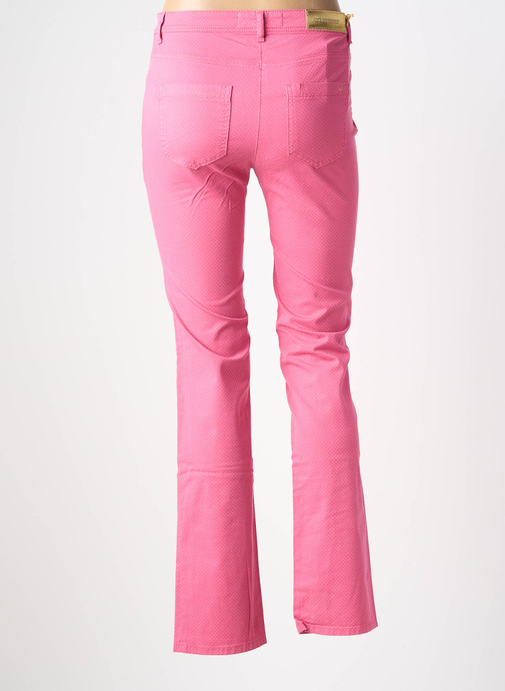 Pantalon droit stretch taille normale rose COUTURIST femme