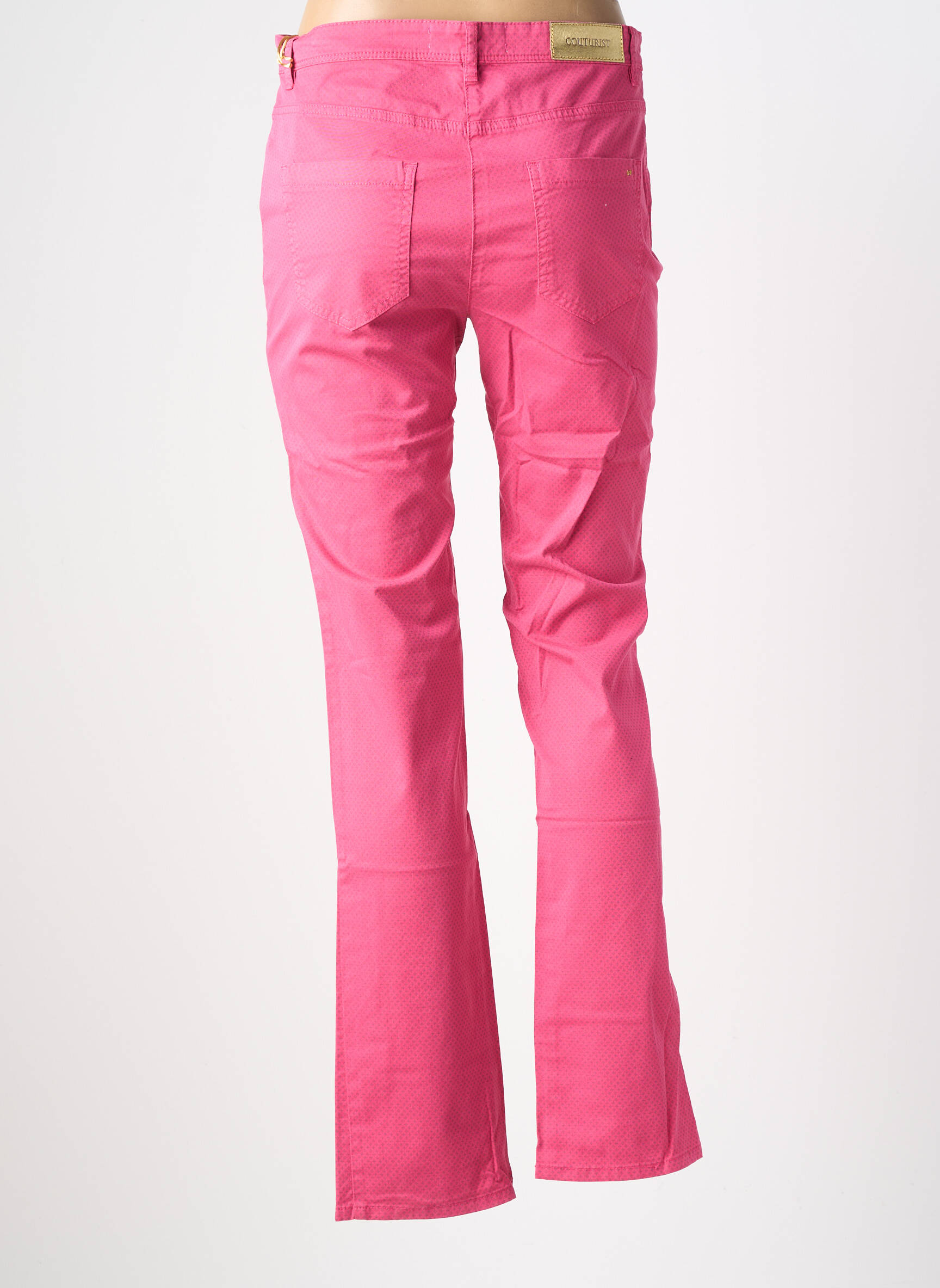 Pantalon droit stretch taille normale rose fonce COUTURIST femme