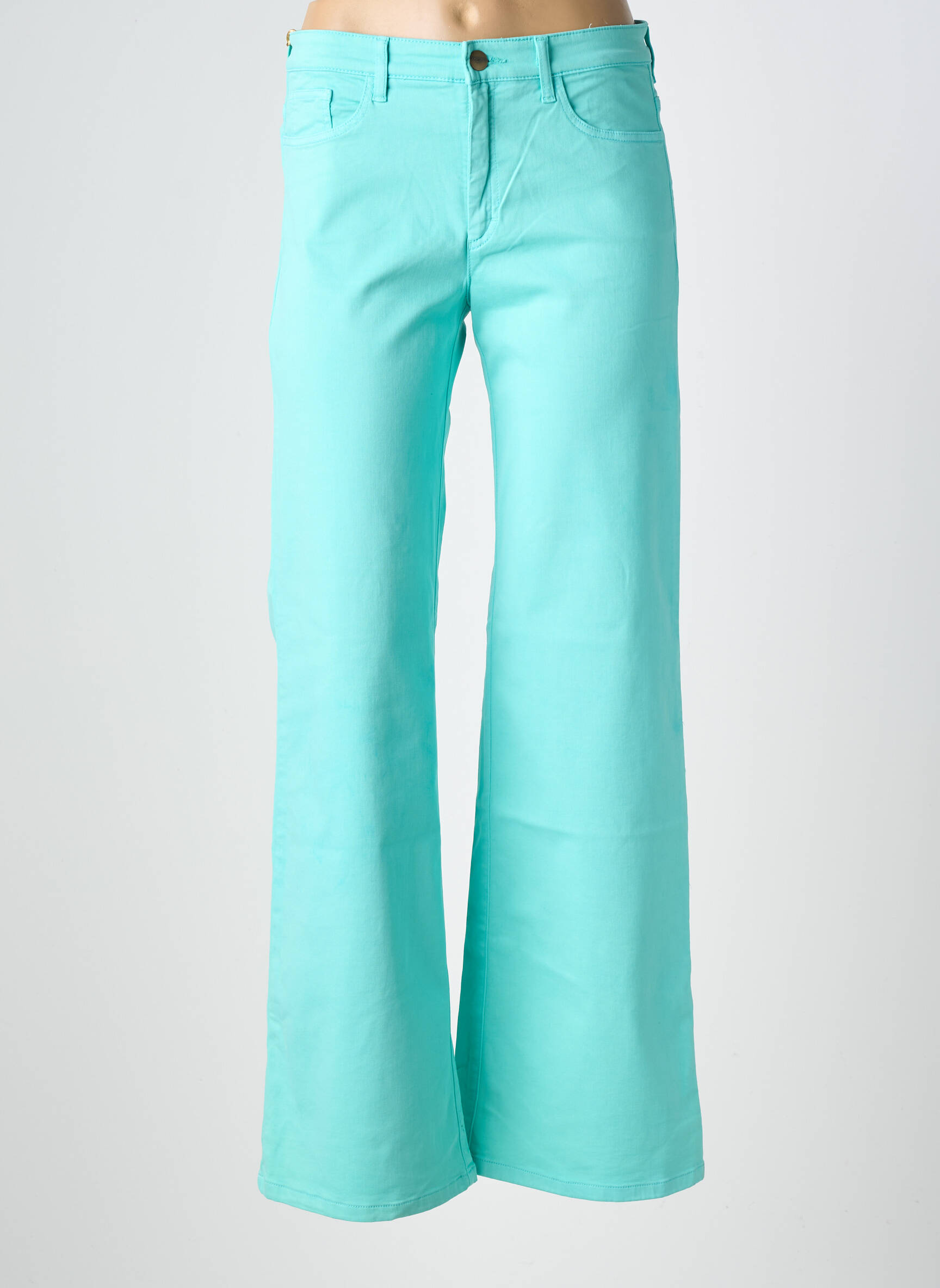 Pantalon droit stretch taille normale bleu COUTURIST femme