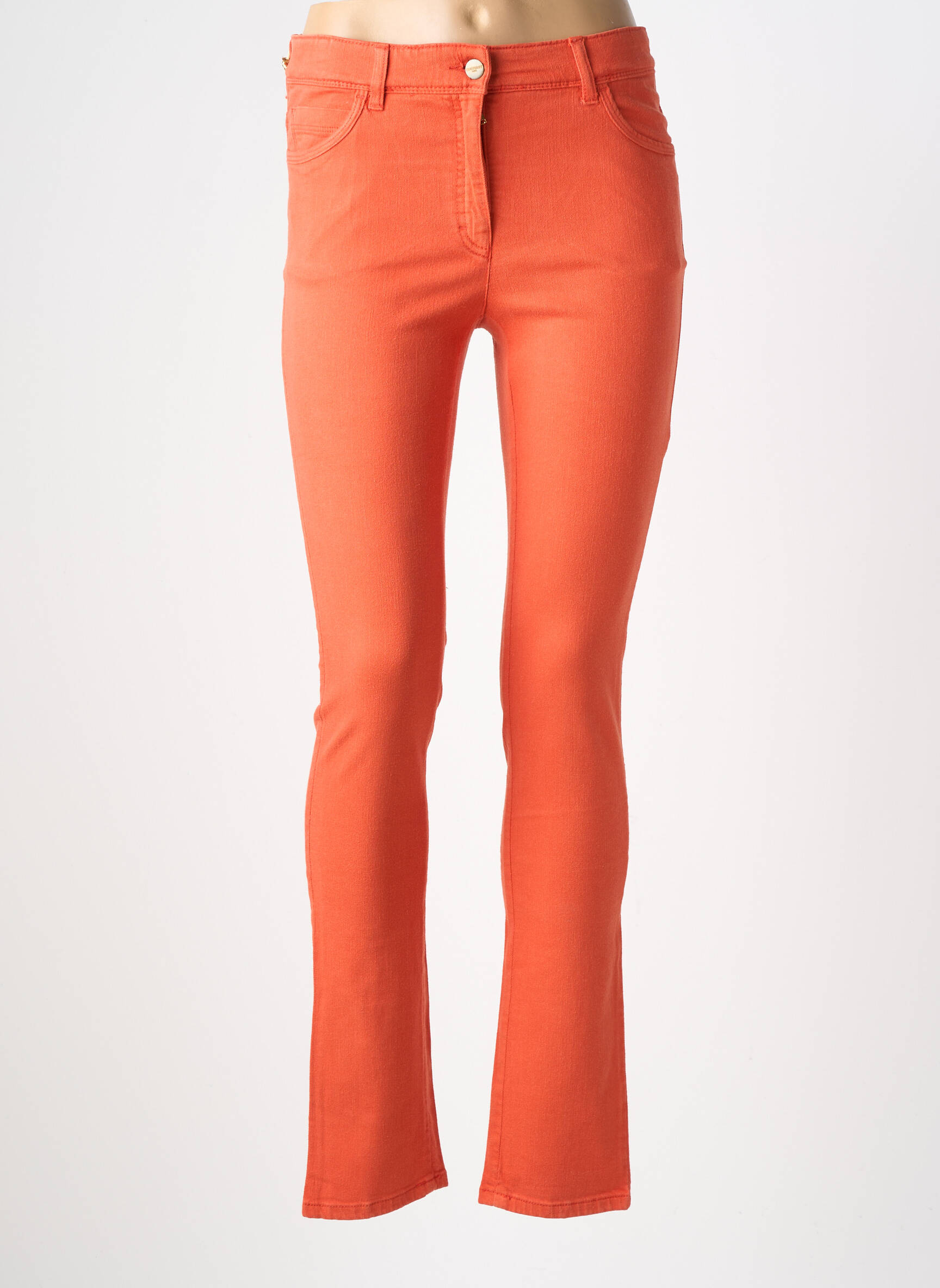 Pantalon slim stretch taille normale orange COUTURIST femme