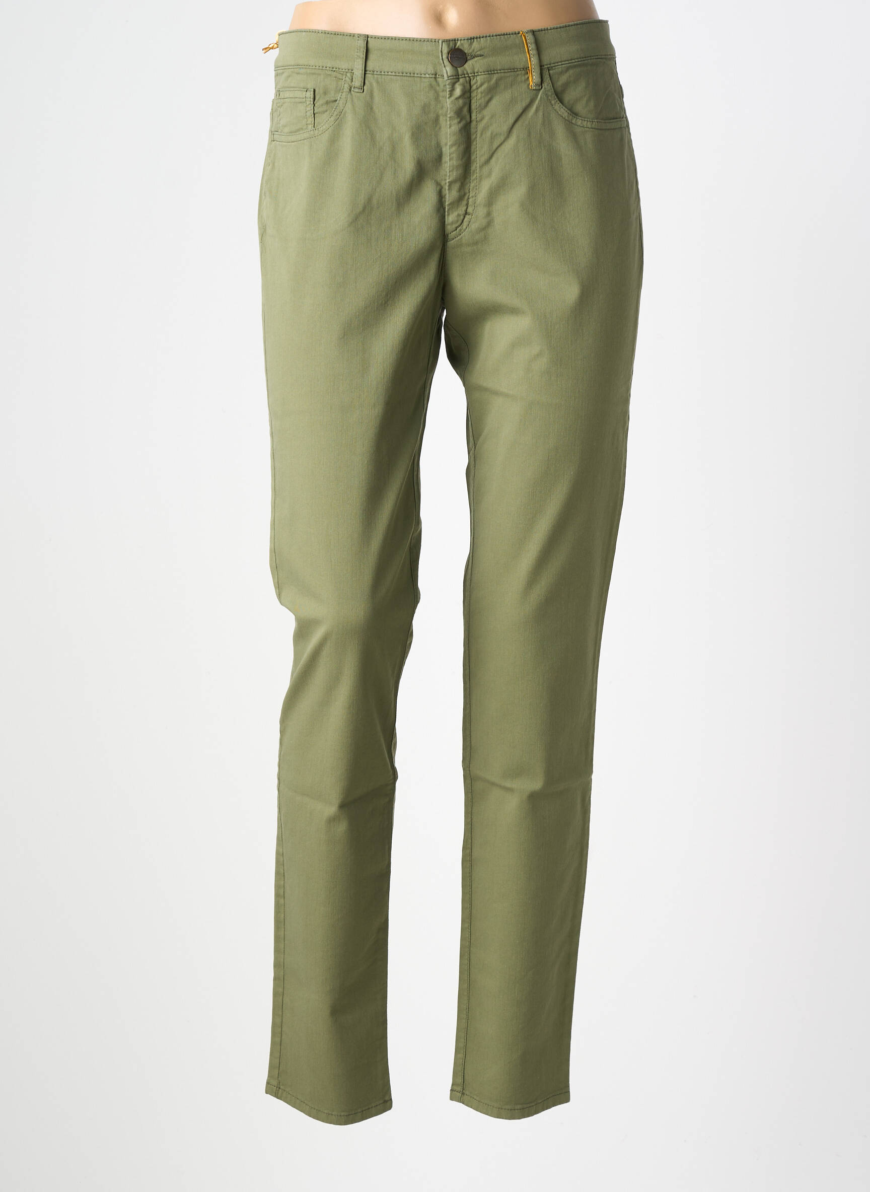 Pantalon droit stretch taille normale vert COUTURIST femme