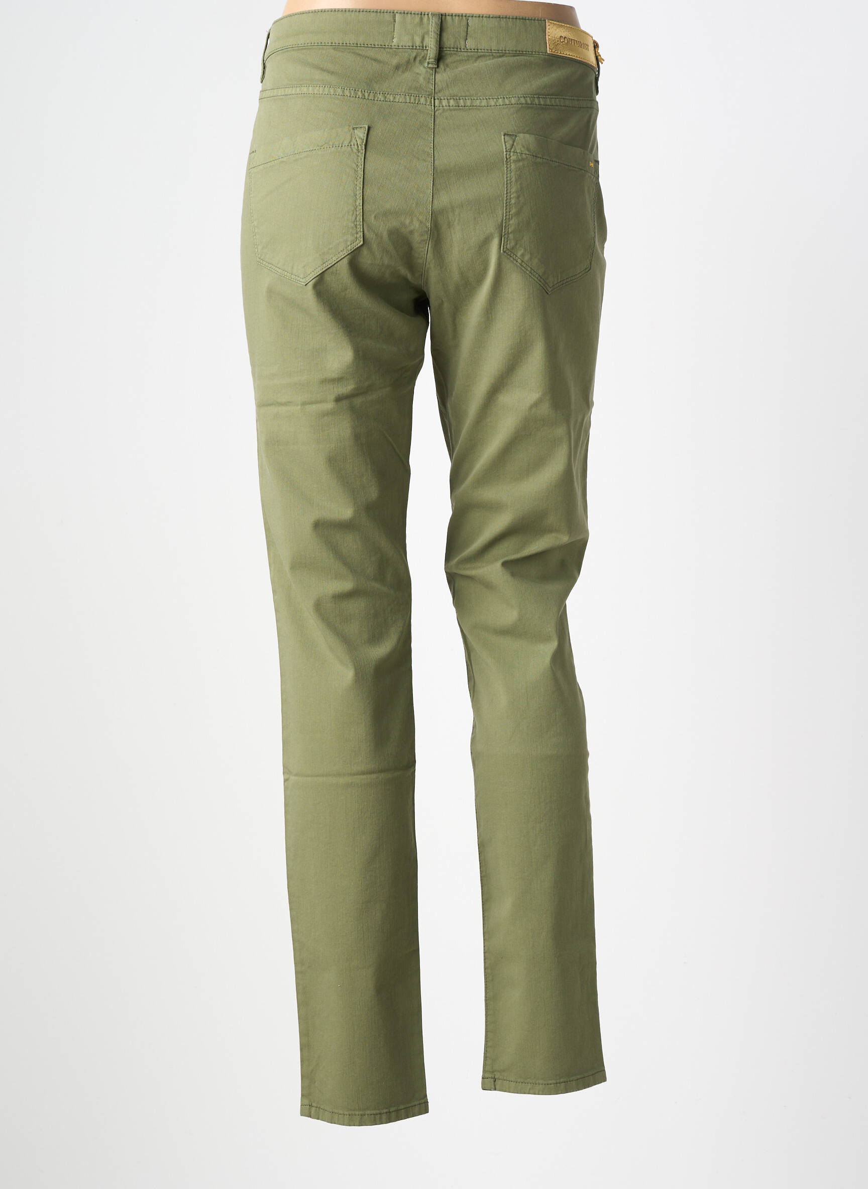 Pantalon droit stretch taille normale vert COUTURIST femme