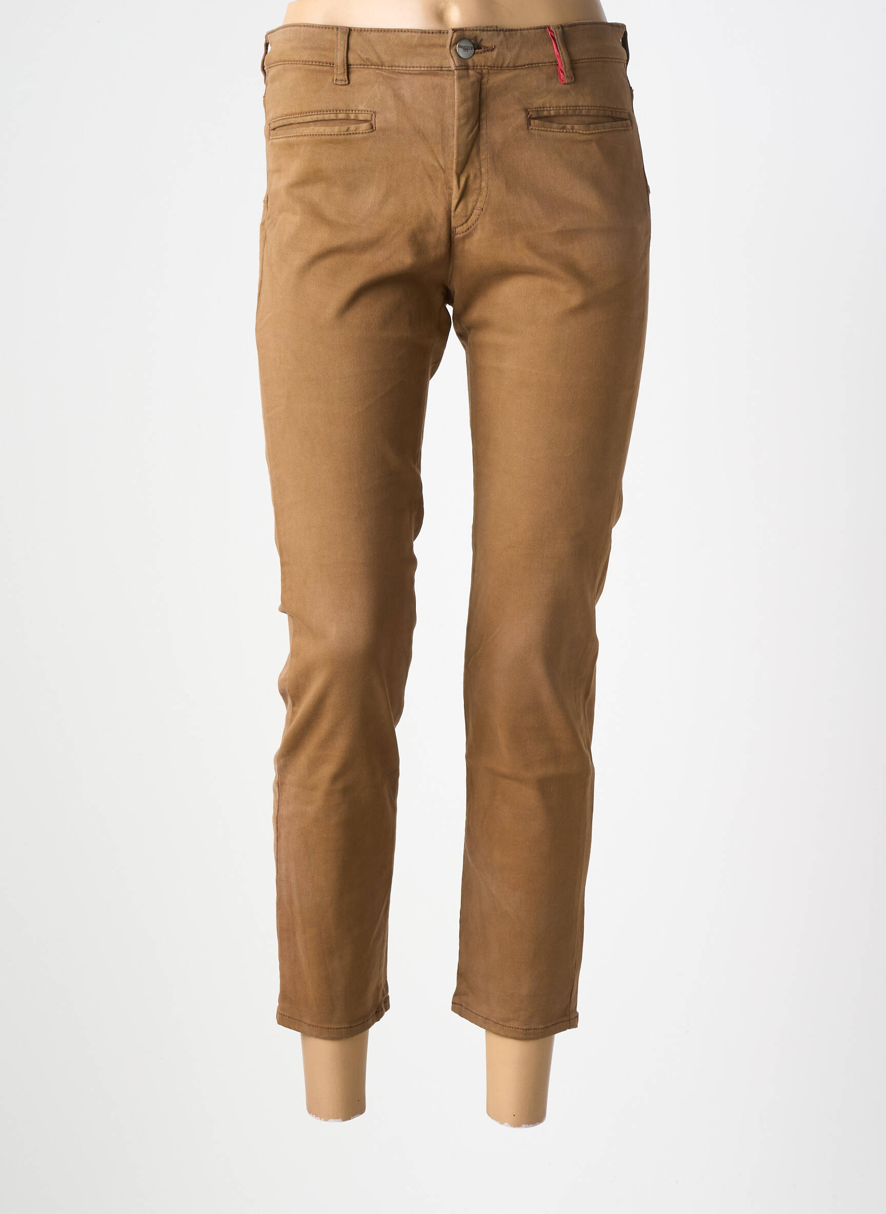 Pantalon 7/8 stretch taille normale marron COUTURIST femme