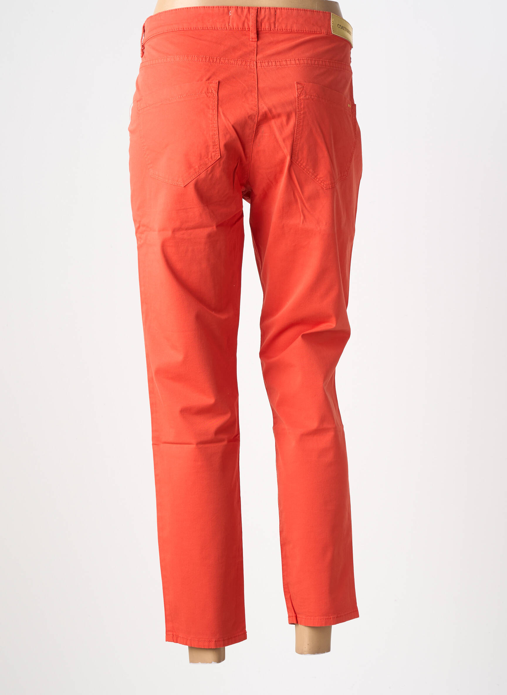 Pantalon 7/8 stretch taille normale orange COUTURIST femme