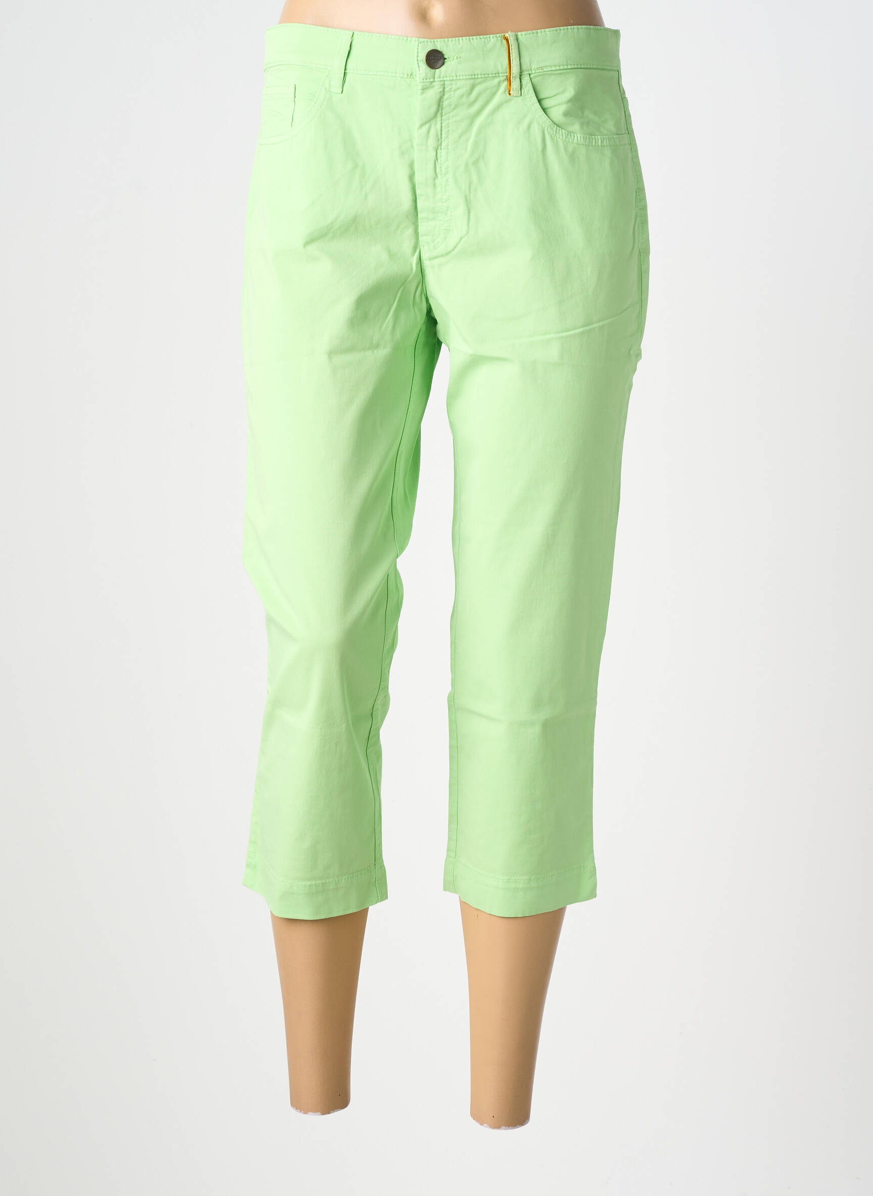 Pantacourt tissage popeline taille normale vert COUTURIST femme
