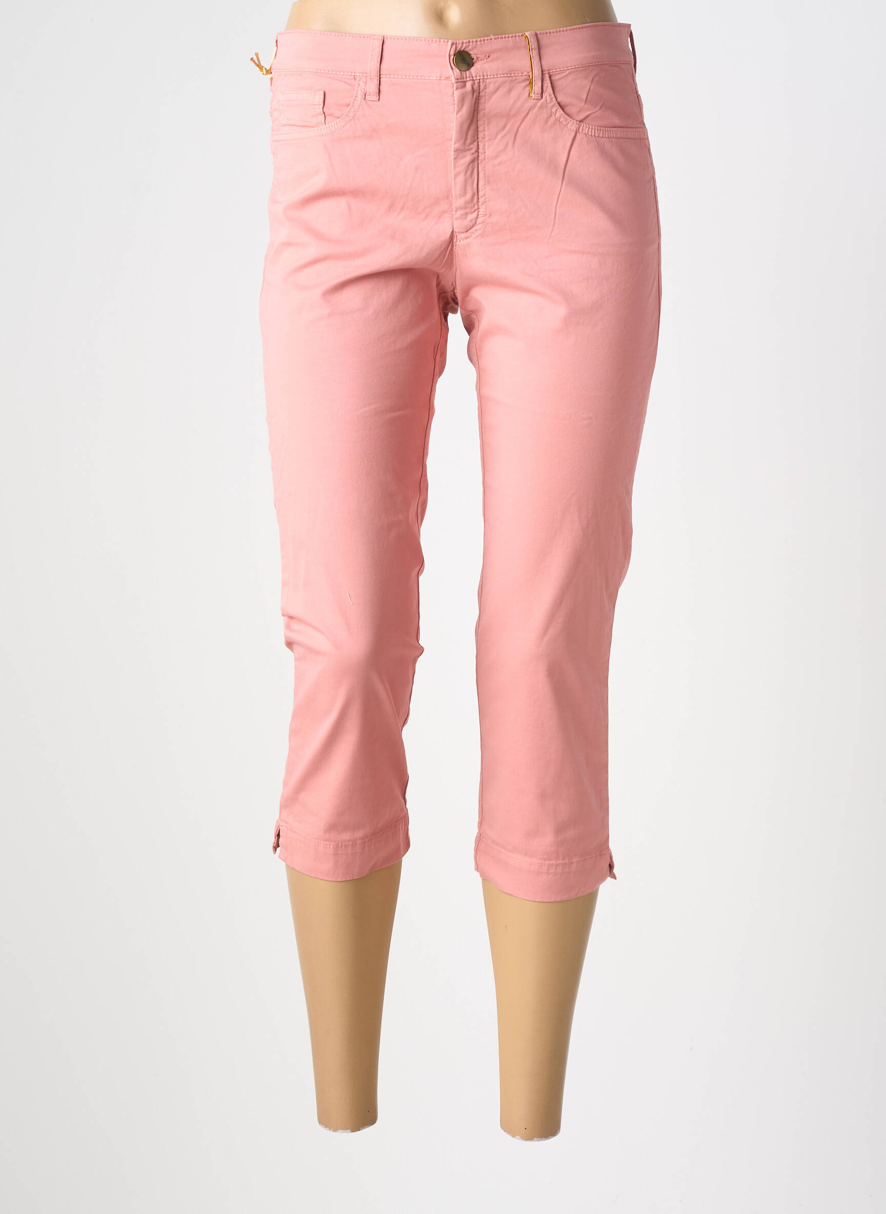 Pantacourt tissage popeline taille normale rose COUTURIST femme