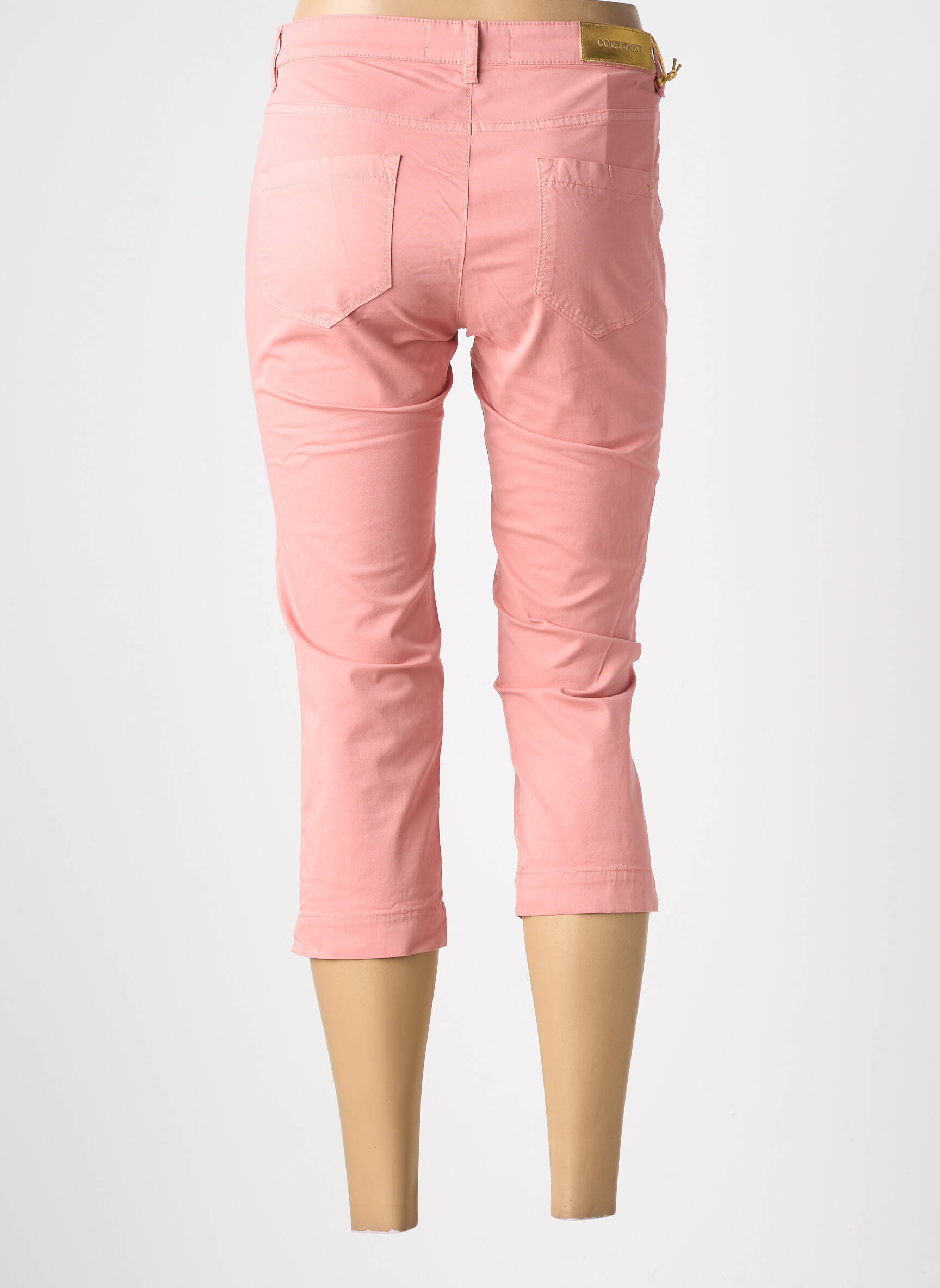Pantacourt tissage popeline taille normale rose COUTURIST femme
