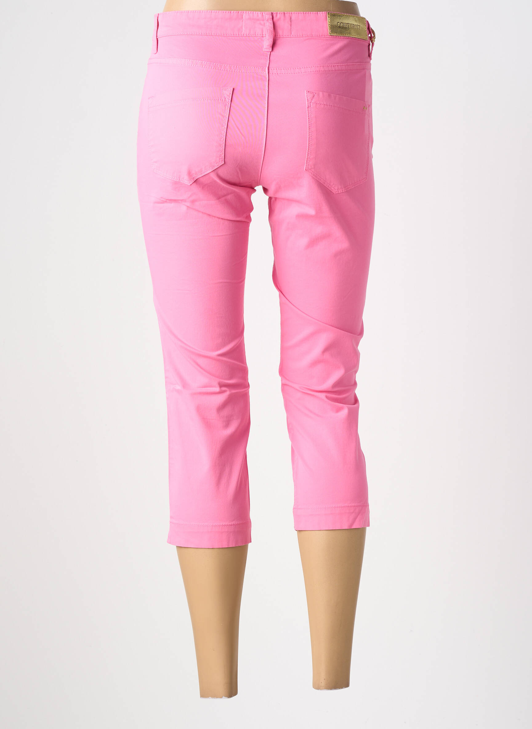 Pantacourt tissage popeline taille normale rose fonce COUTURIST femme