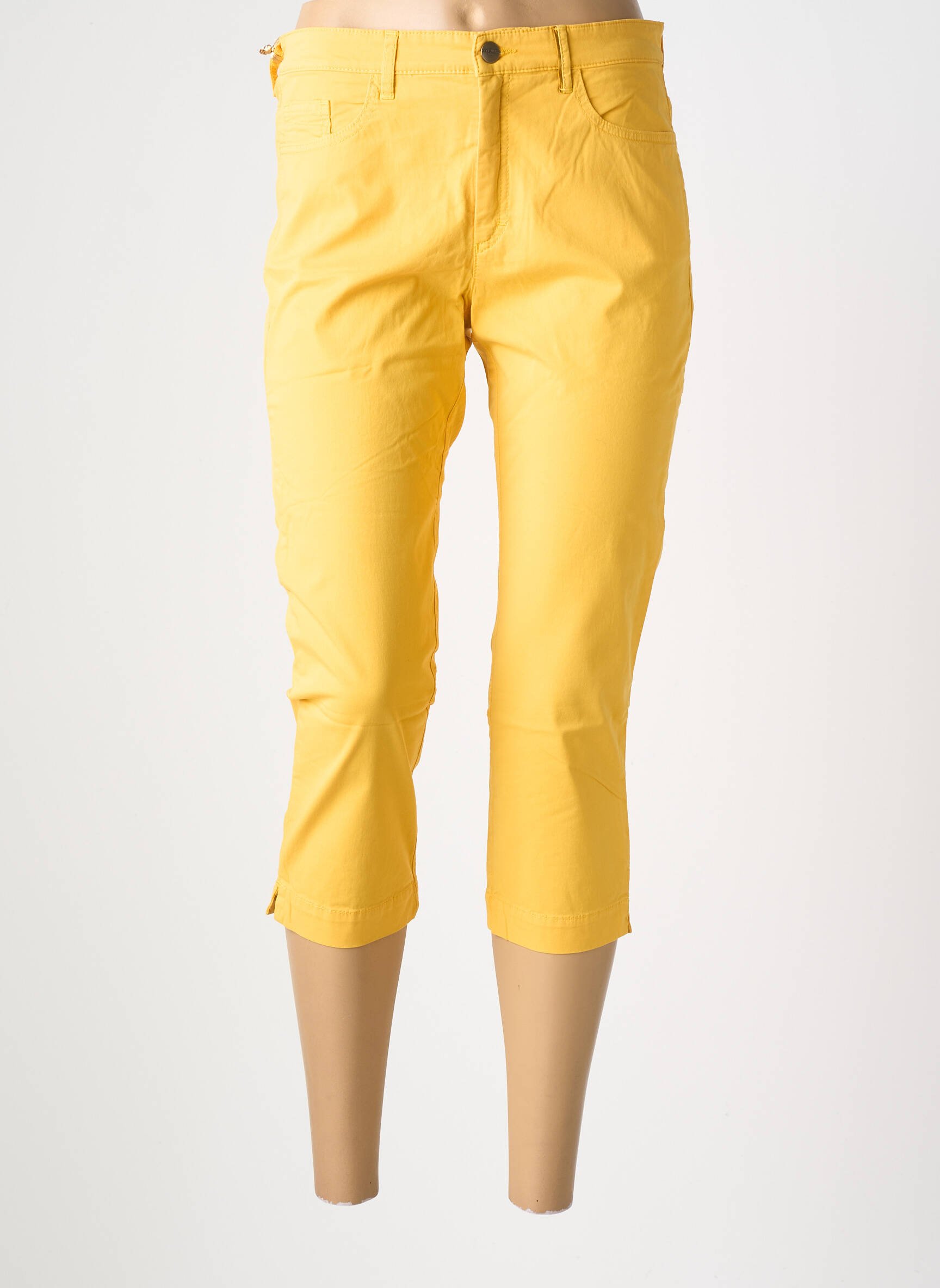 Pantacourt tissage popeline taille normale jaune COUTURIST femme