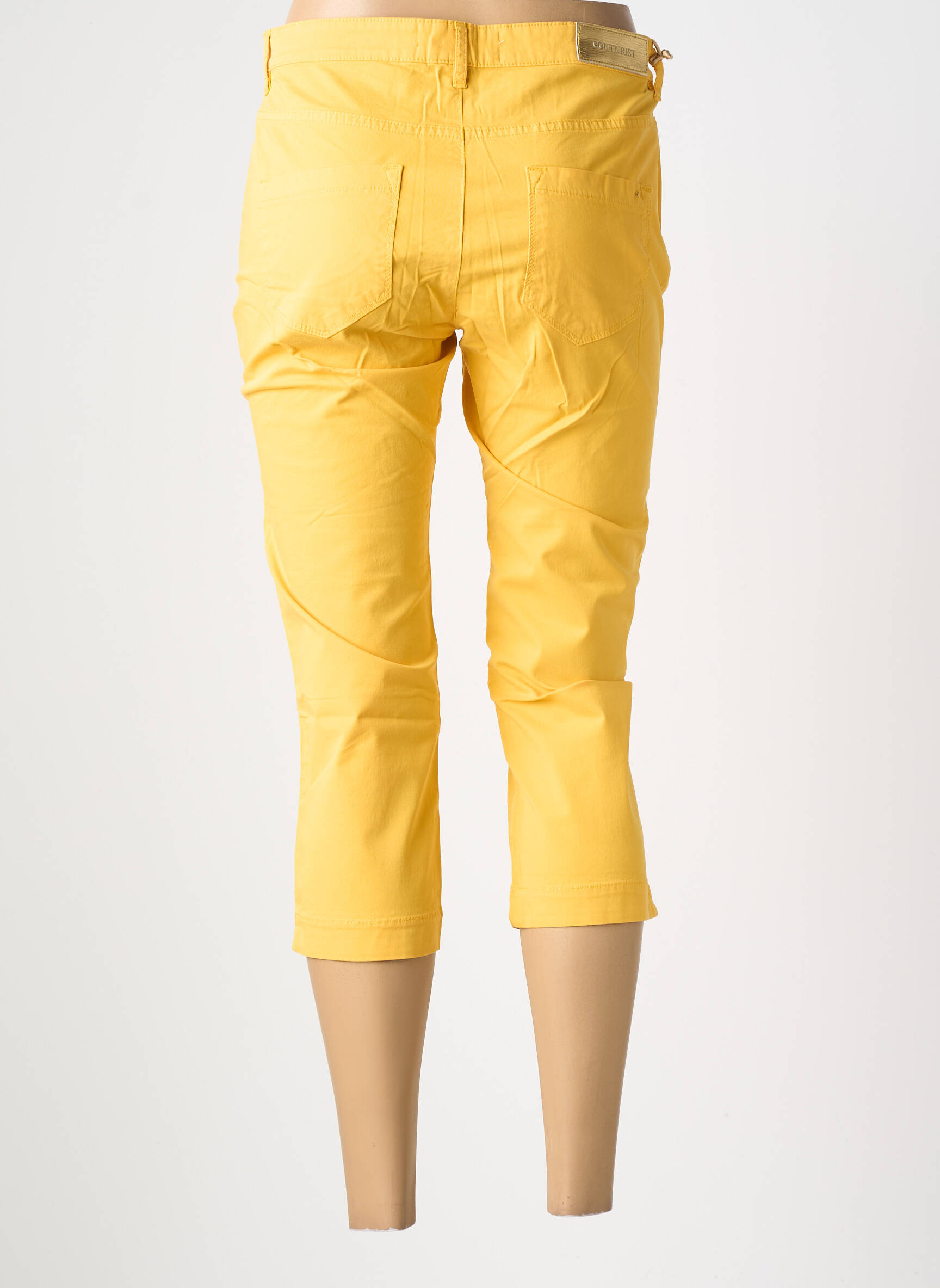 Pantacourt tissage popeline taille normale jaune COUTURIST femme