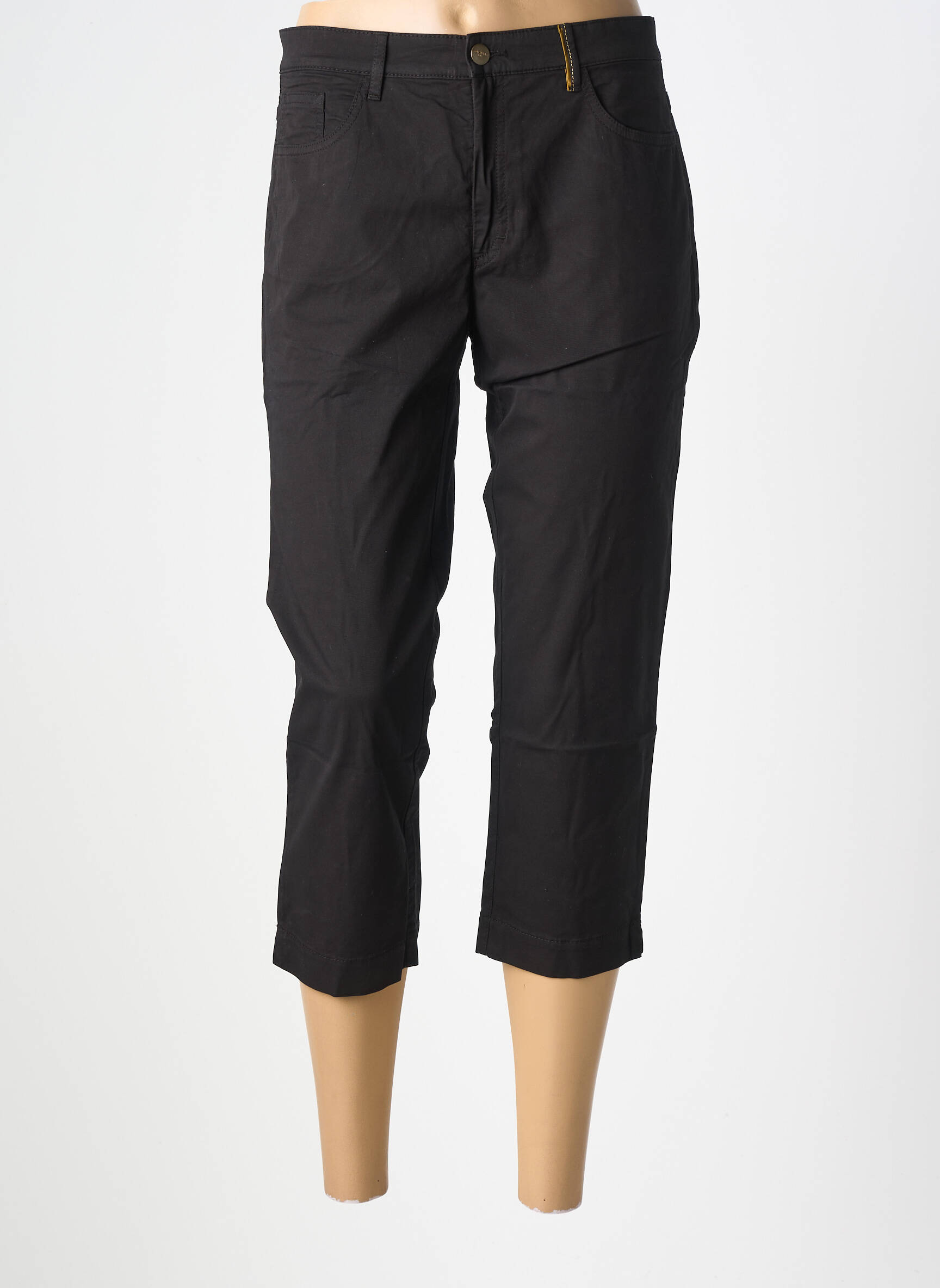 Pantacourt tissage popeline taille normale noir COUTURIST femme