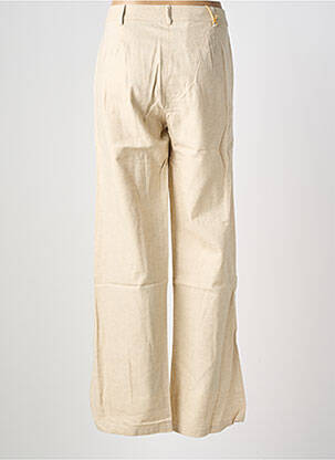 Pantalon droit fermeture zippée sous rabat boutonné taille normale beige COUTURIST femme