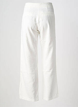 Pantalon chino fermeture zippée sous rabat boutonné taille normale blanc TEJIDOS ROYO femme