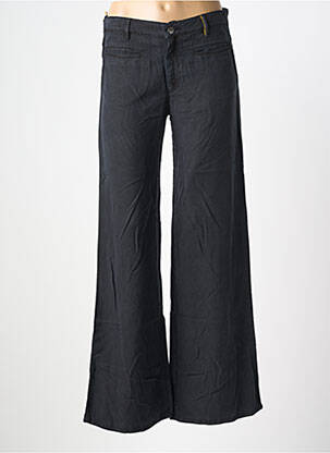 Pantalon droit tissage popeline taille normale noir COUTURIST femme